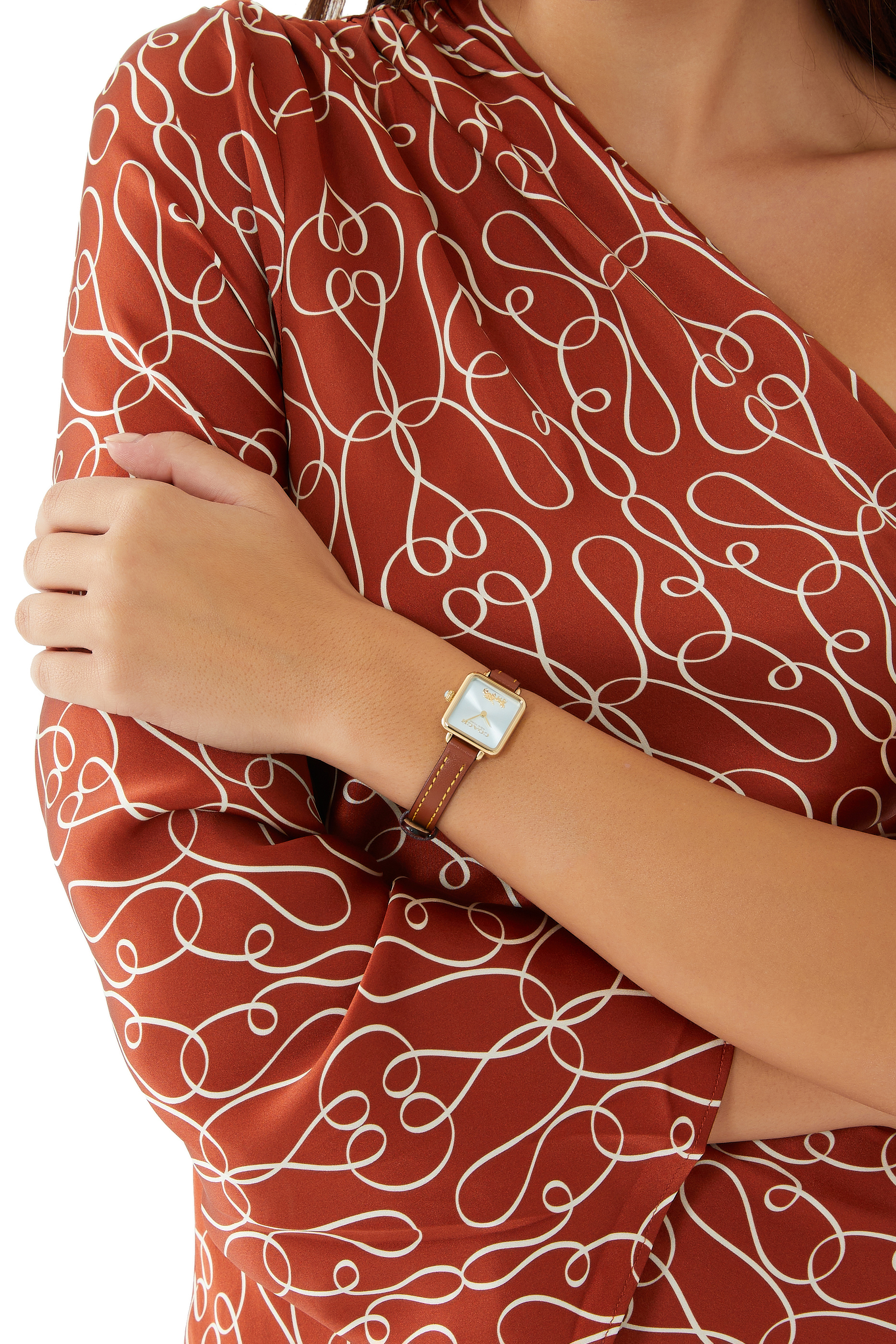 Cass 22mm Leather Strap Watch