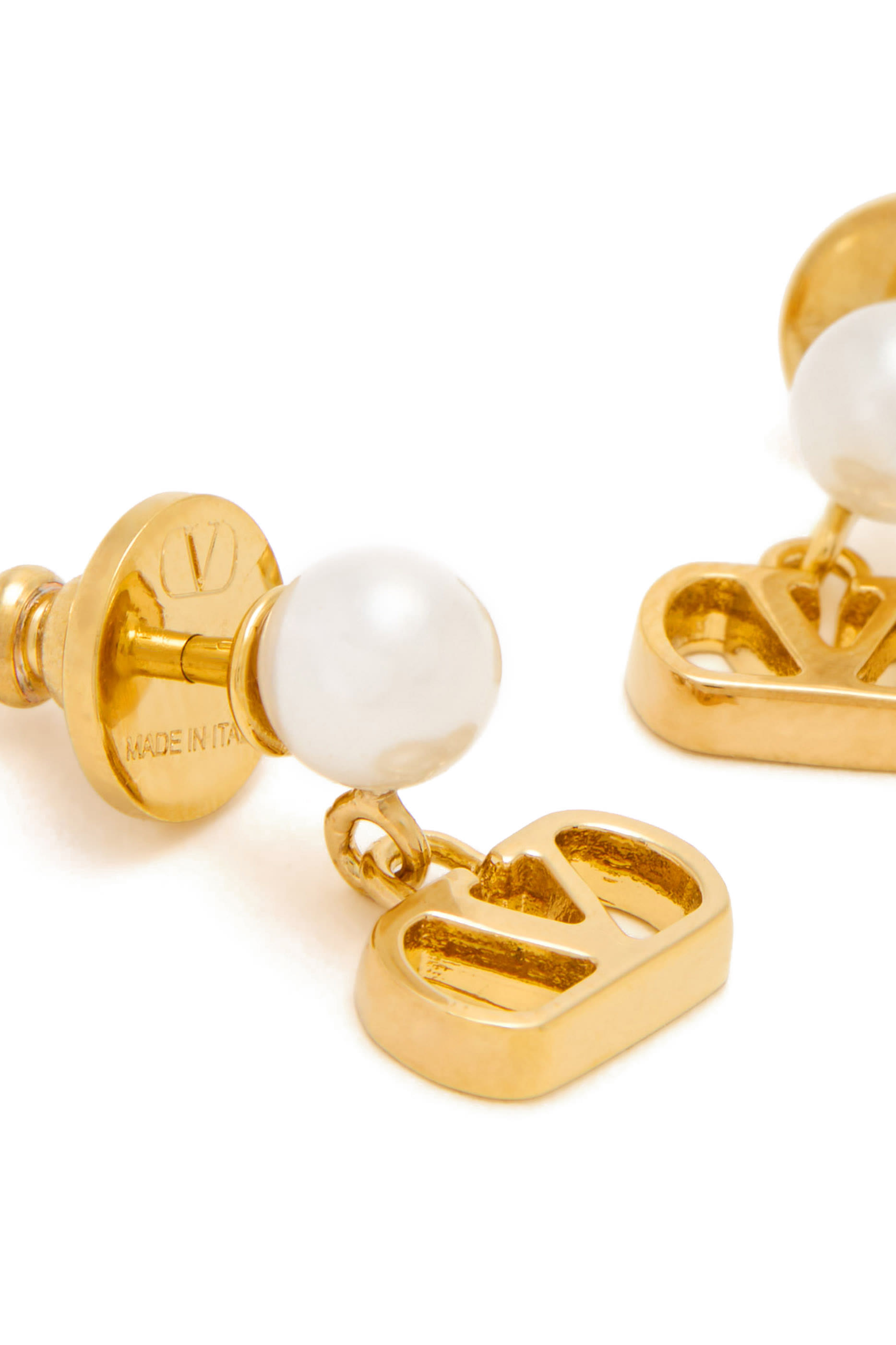 VLogo Signature Metal & Pearl Earrings