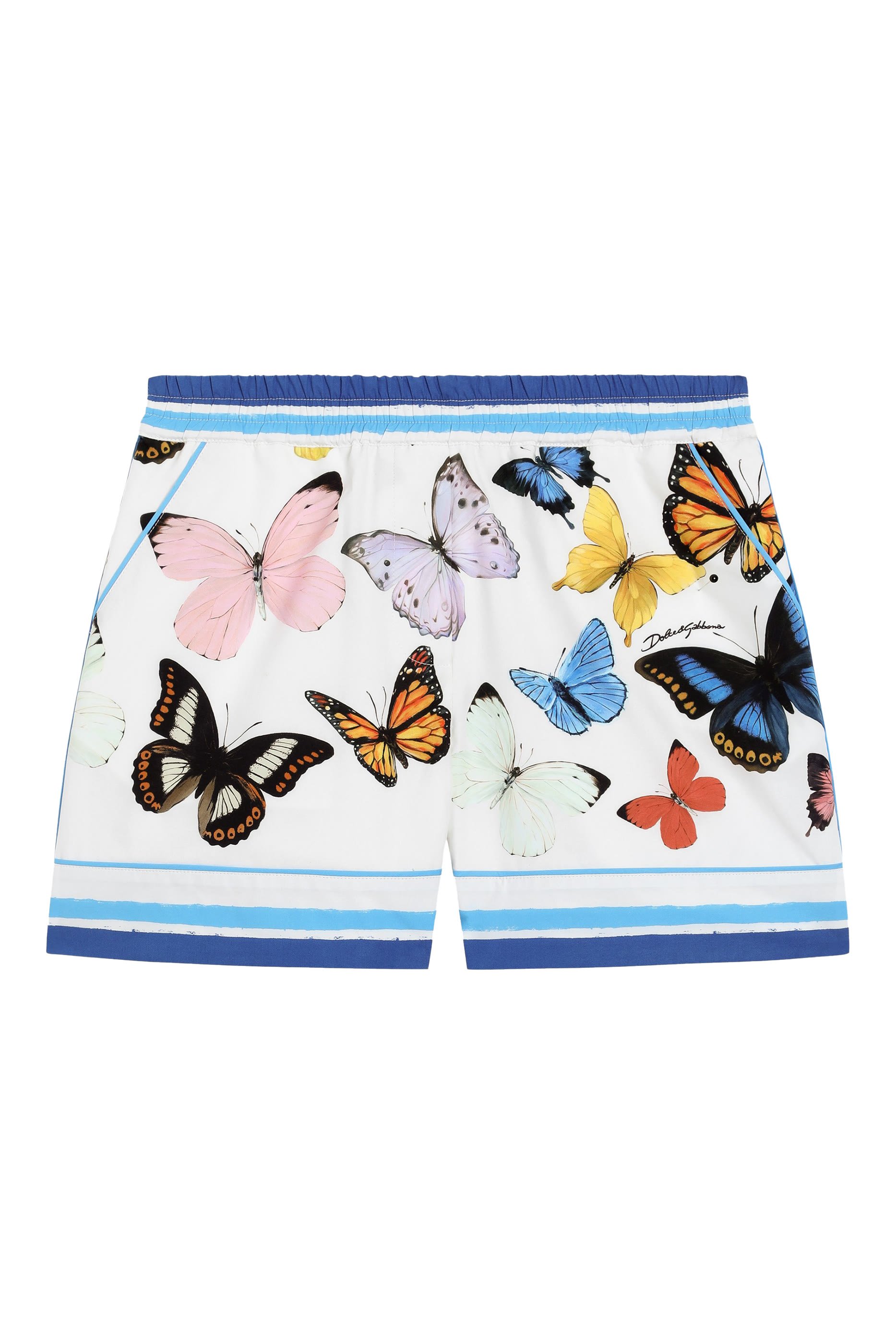 Kids All-Over Butterfly Print Poplin Shorts