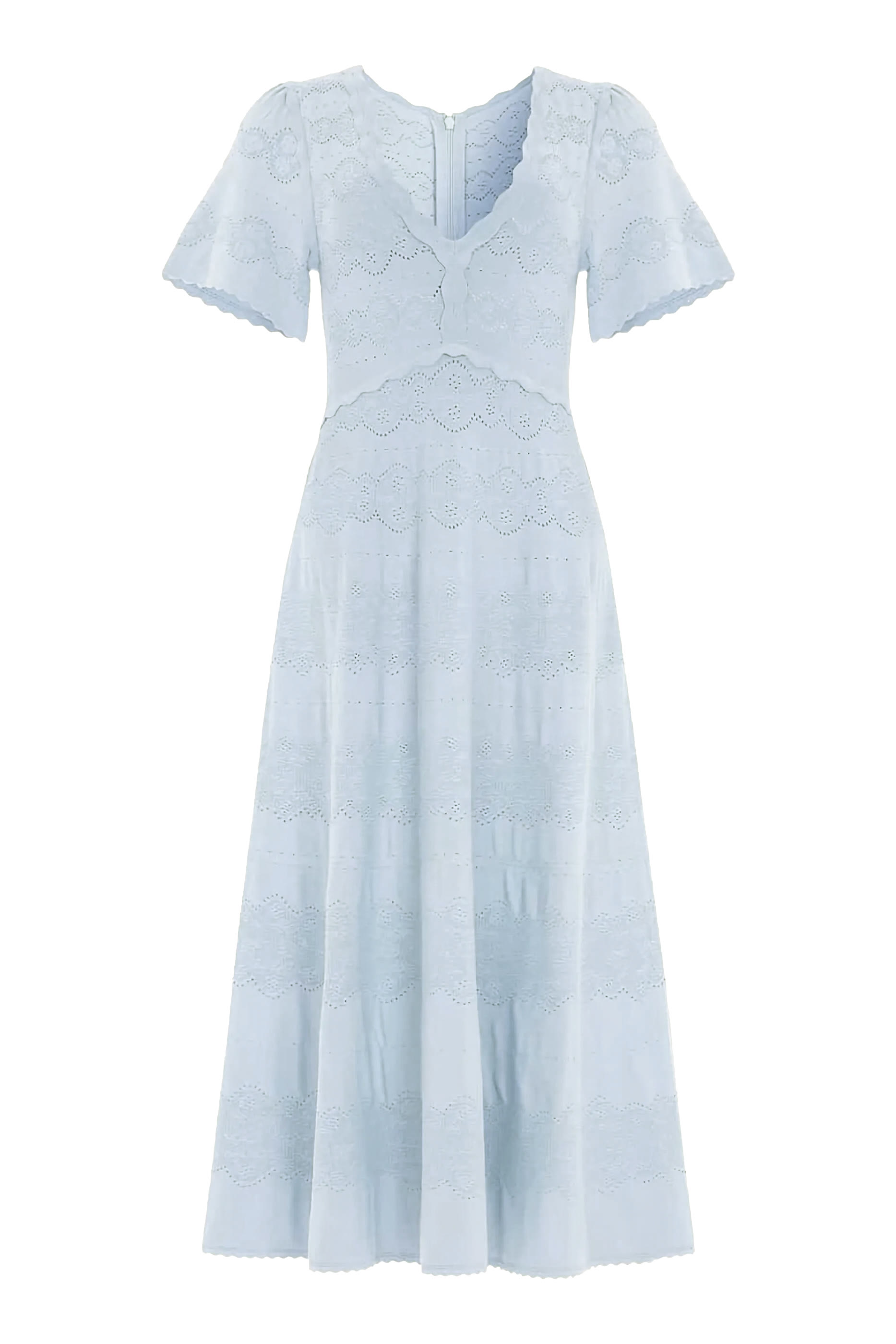 Scallop Lace Pointelle Knit Gown