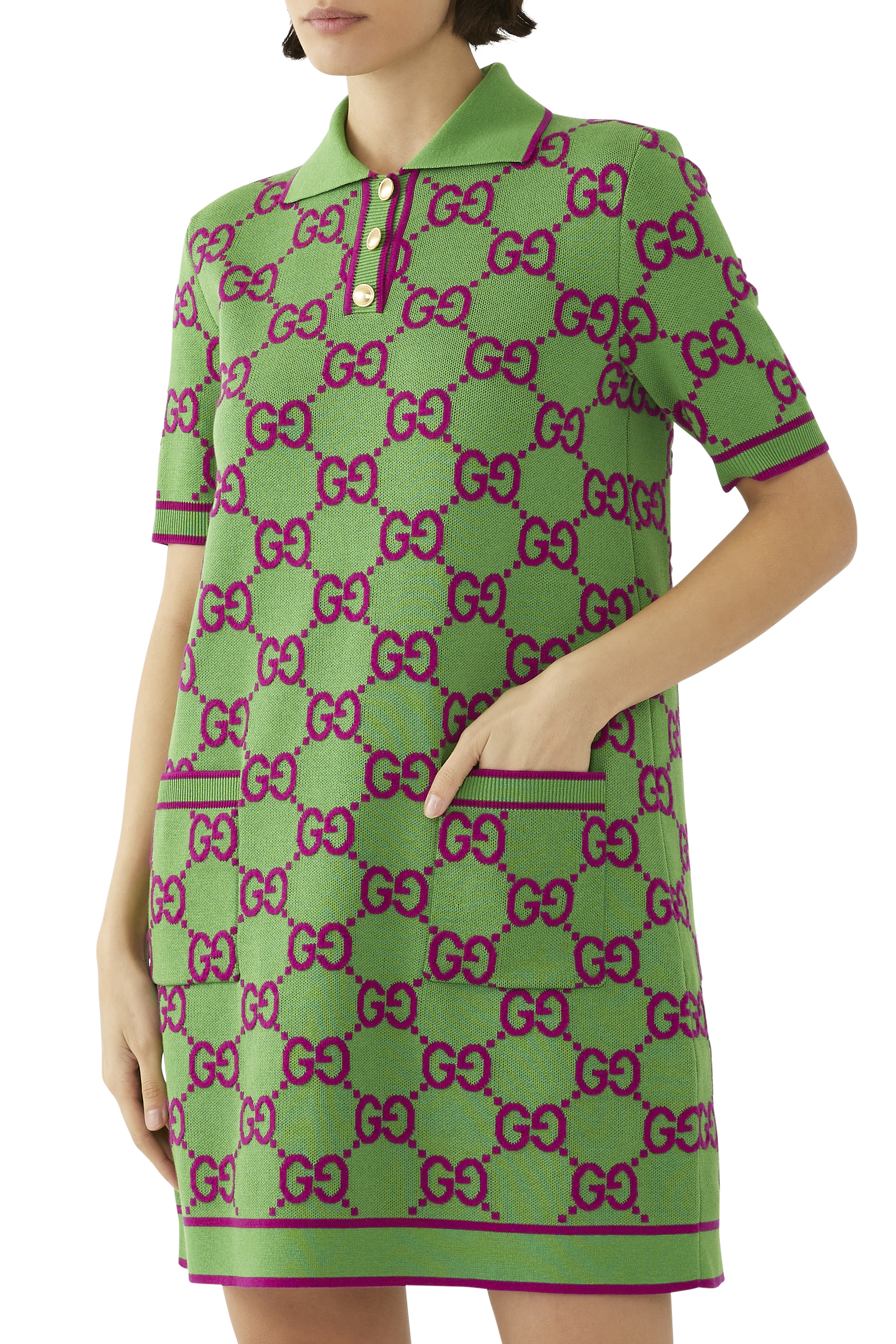 Silk Blend Polo Dress