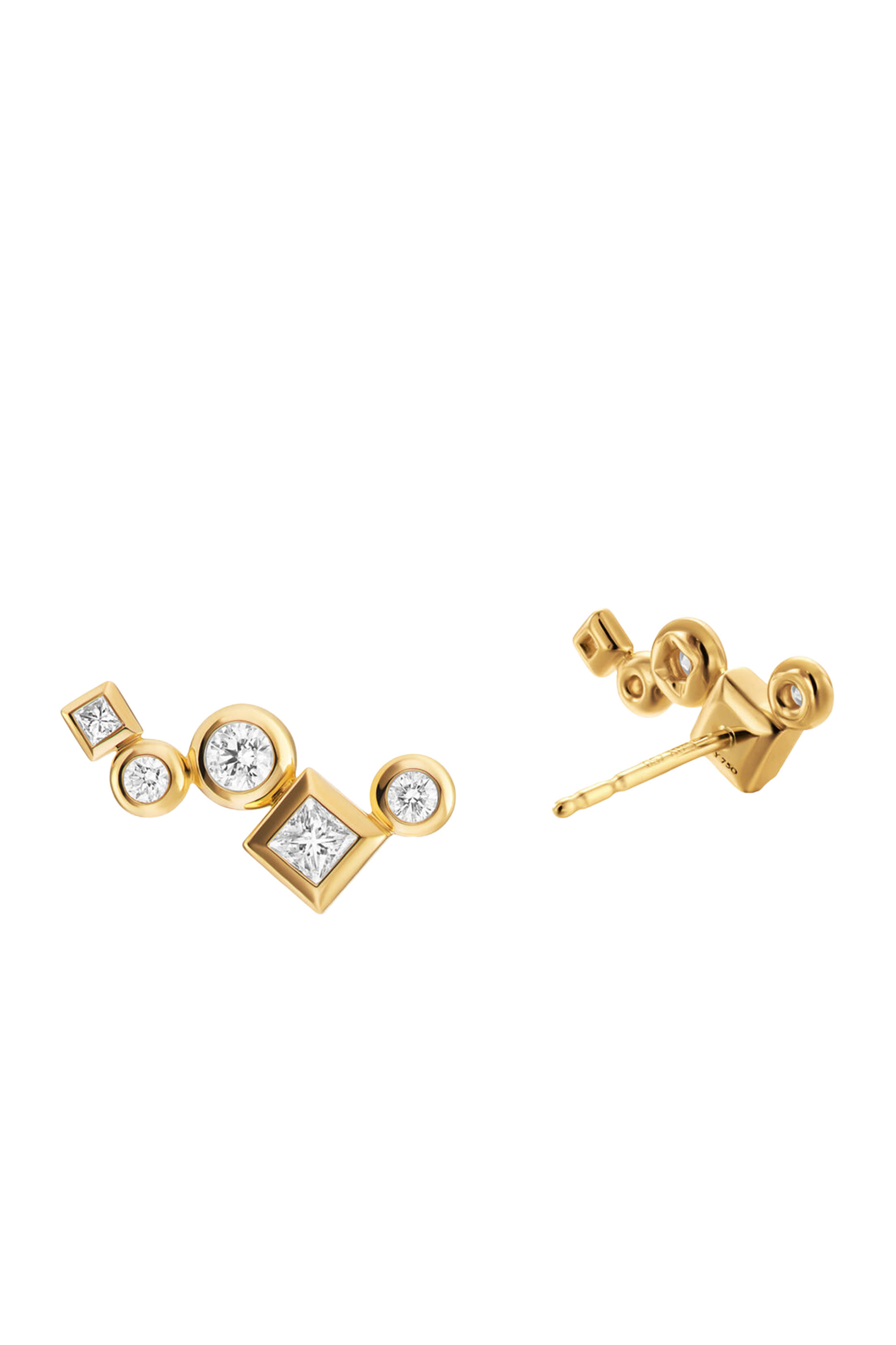 Petite Modern Renaissance® Climber Earrings, 18k Yellow Gold & Diamonds