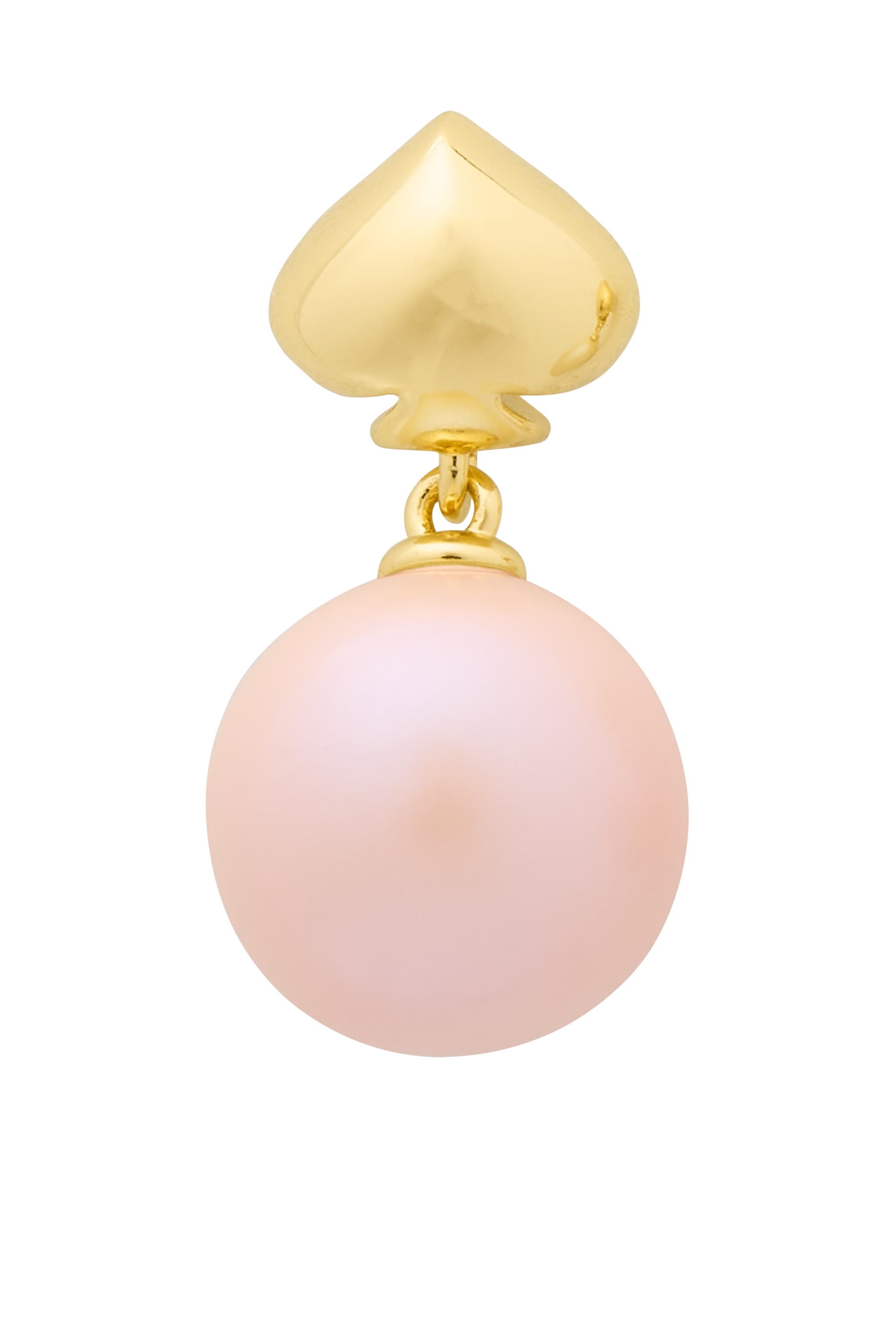 Pearlie Drop Earrings, Plated Metal, Titanium Posts & Urea Resin Pearl, Cubic Zirconia