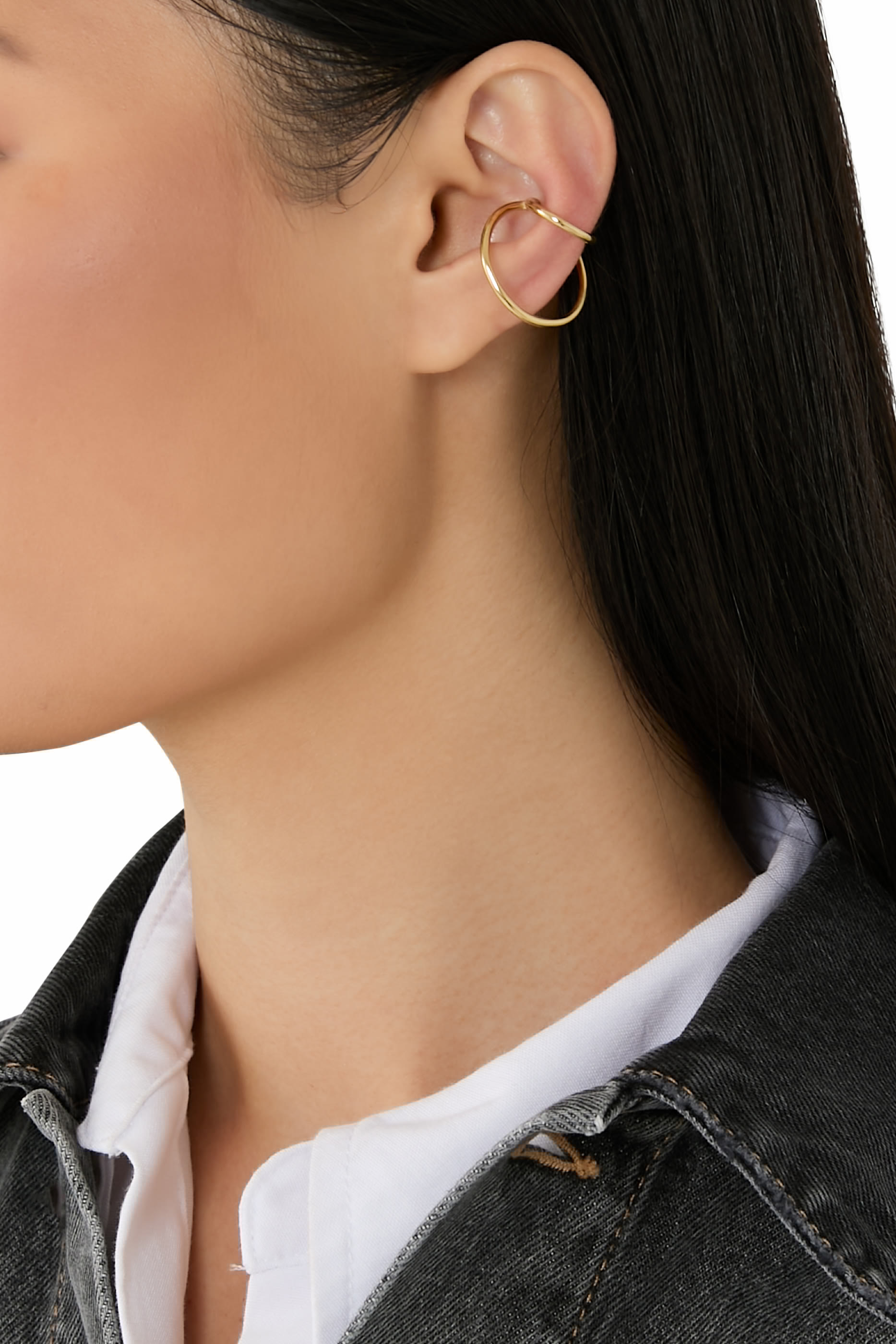 Lou Single Ear Cuff, Gold-Plated Stainless Steel