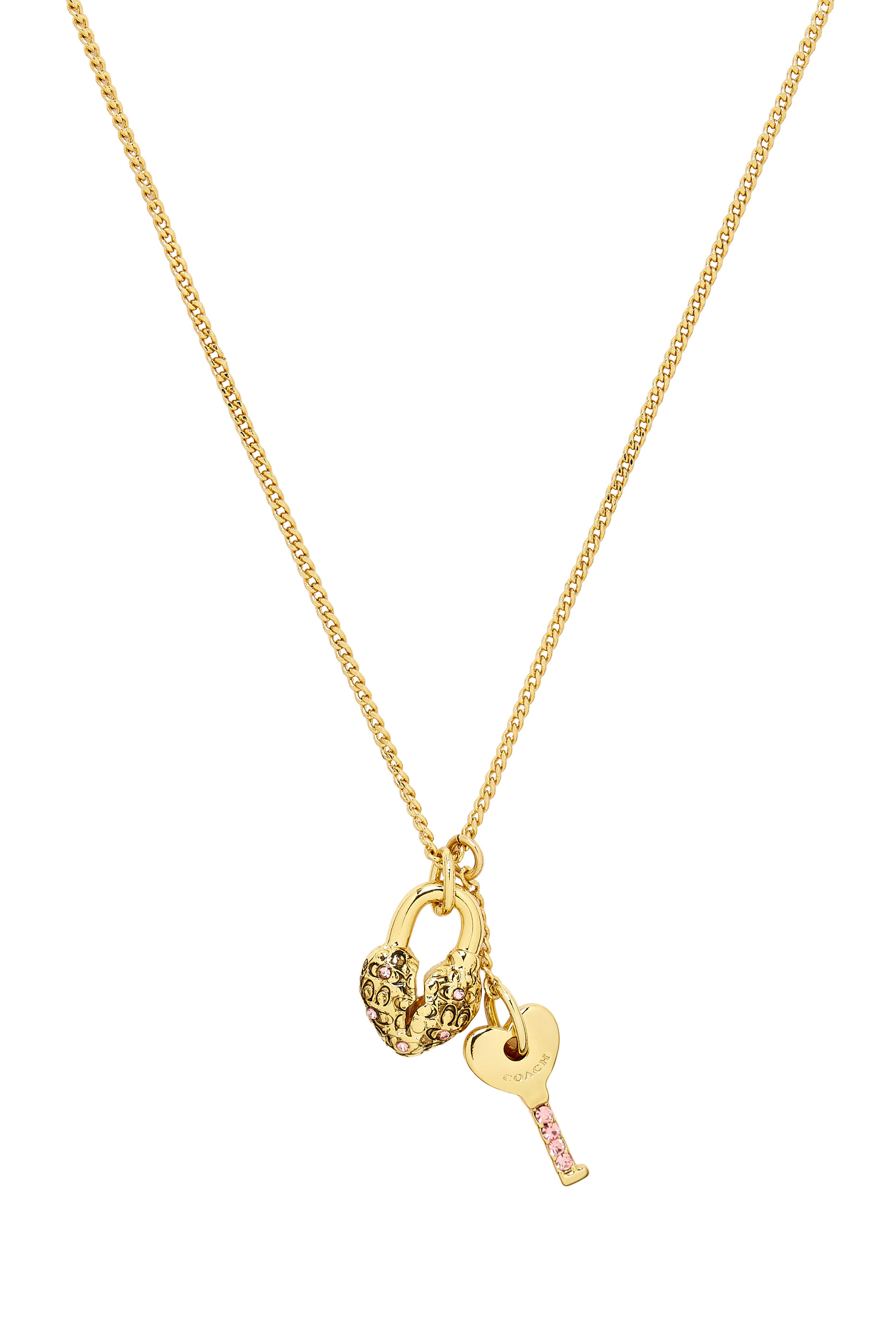 Heart Padlock & Key Short Pendant Necklace
