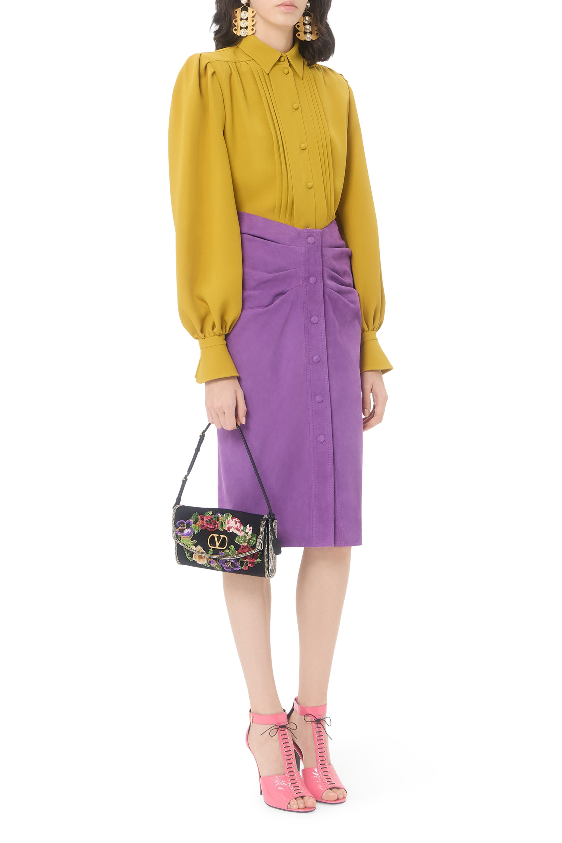 DeVain Small Embroidered Shoulder Bag