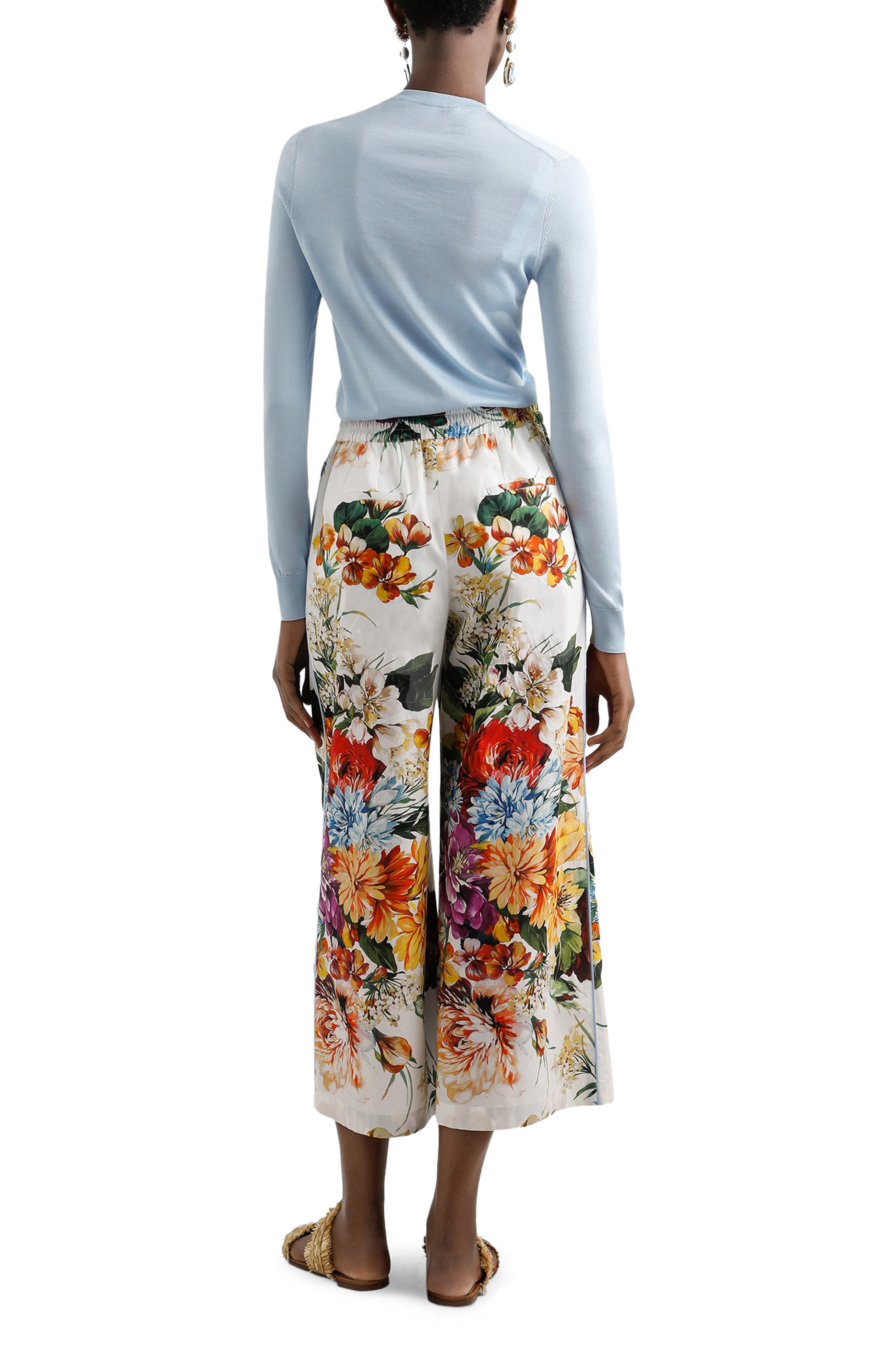 Silk Pullover with Flower Brooch