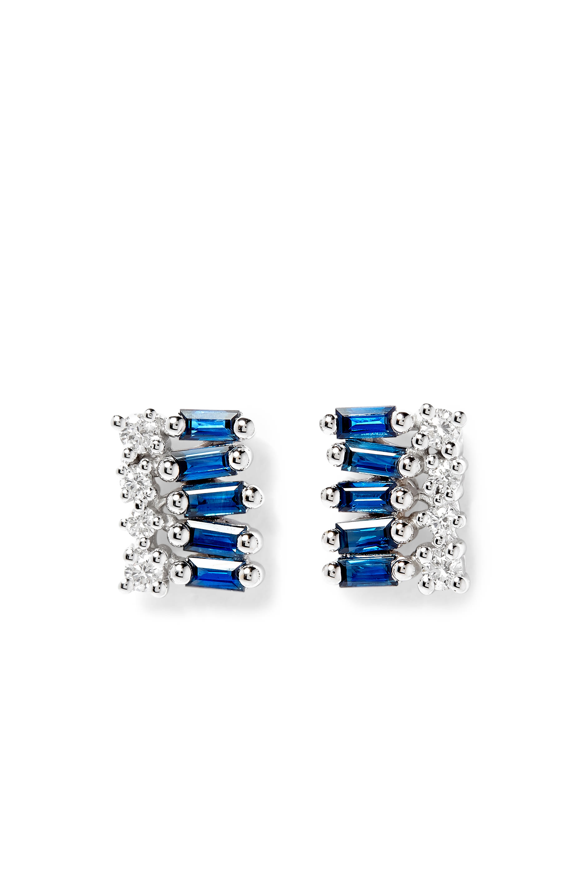 Sapphire and Diamond Stud Earrings