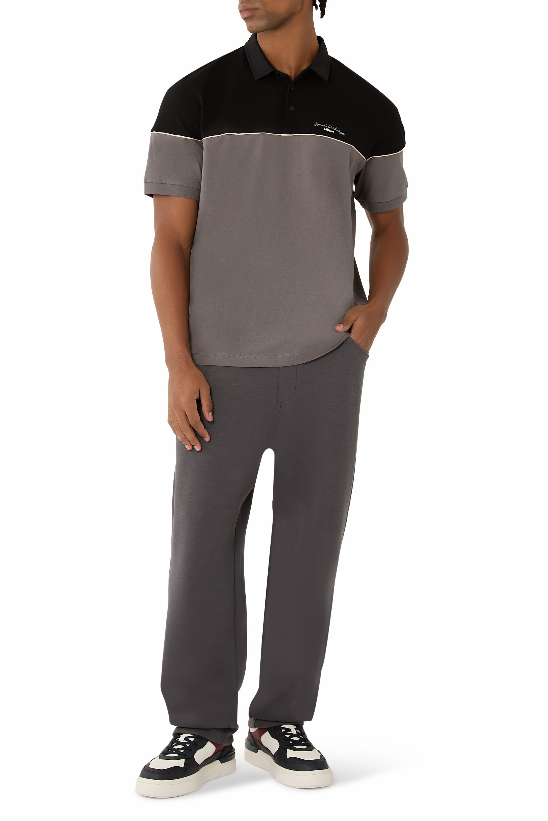 Eco-Leather Sneakers with Decorative Stitching