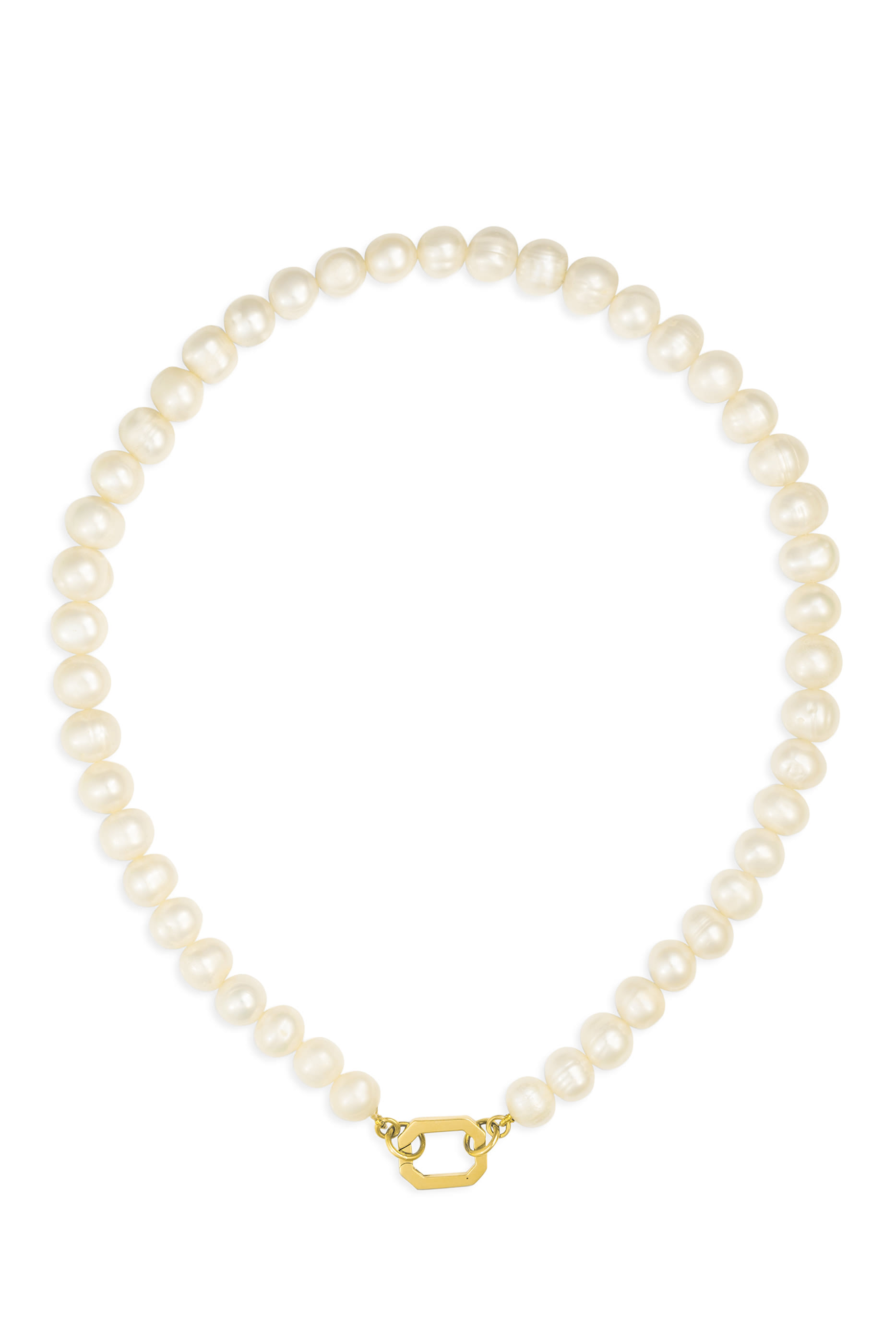 Round Pearl Necklace, 18K Yellow Gold