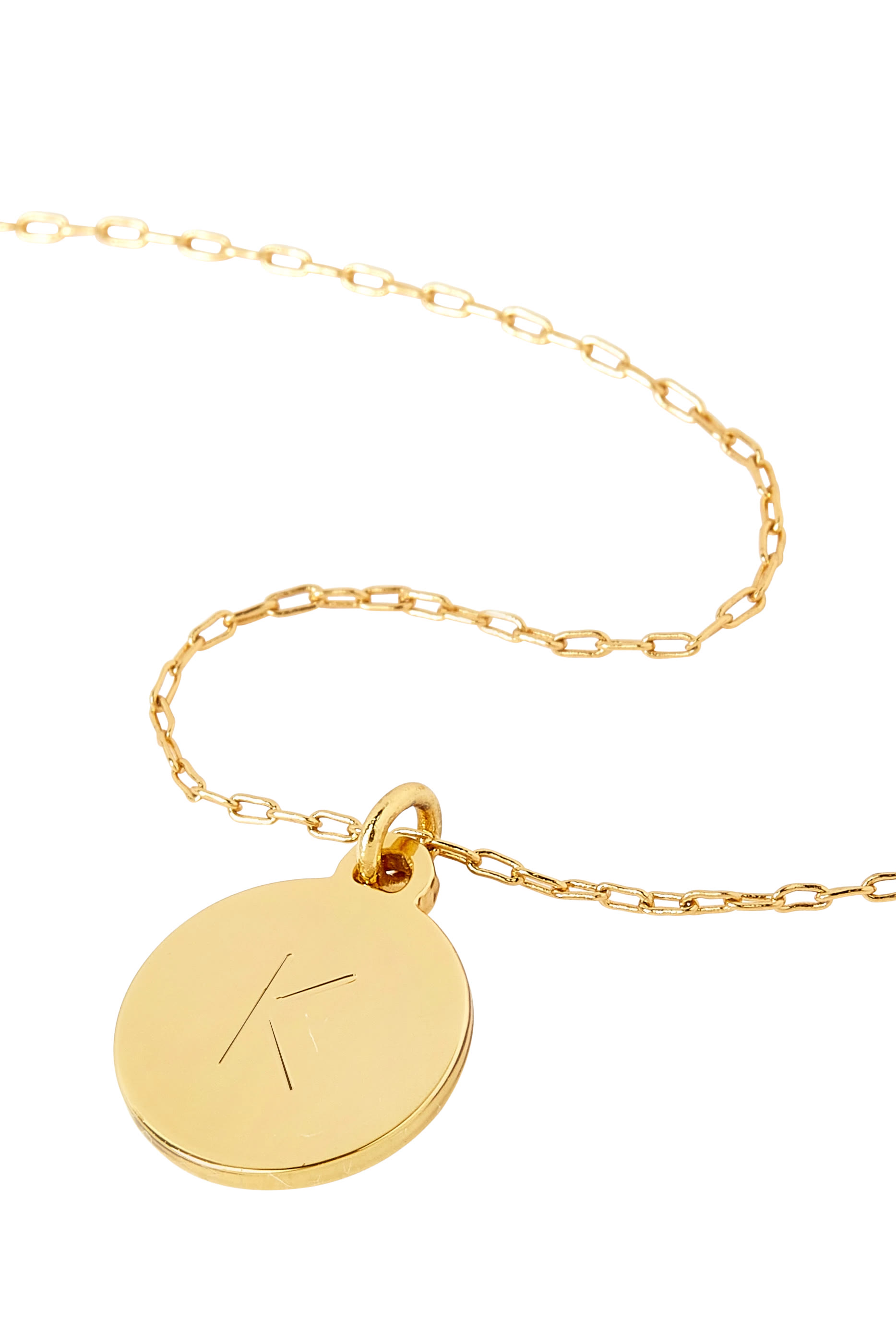 Initial Mini Pendant, Plated Metal