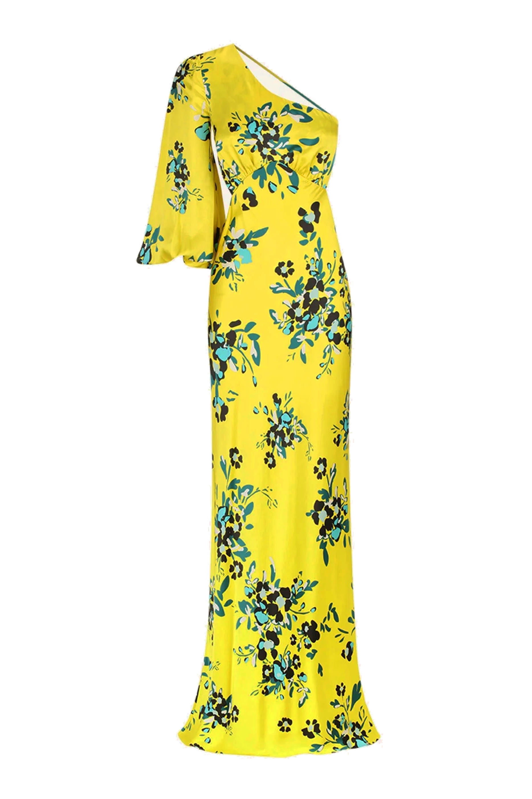 Romilly Silk One-Shoulder Open Back Maxi Dress