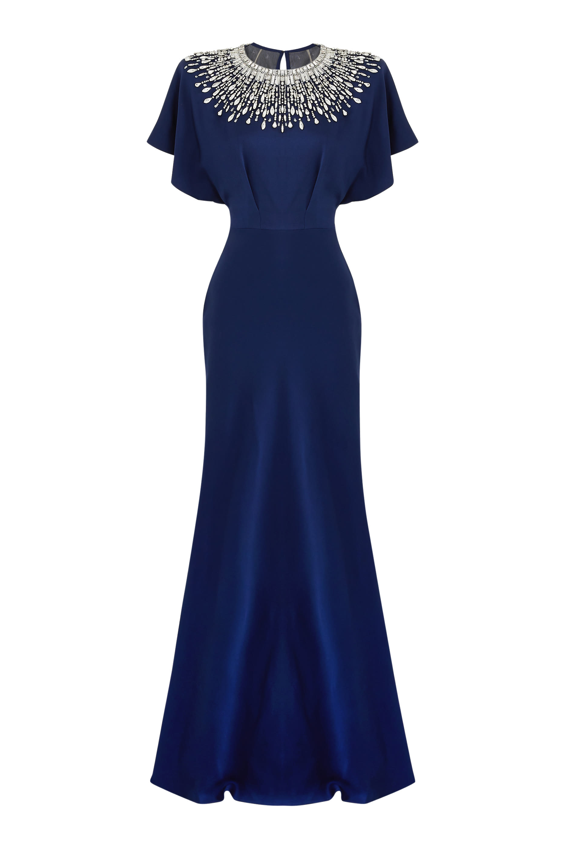 Short Sleeve Beaded Gown