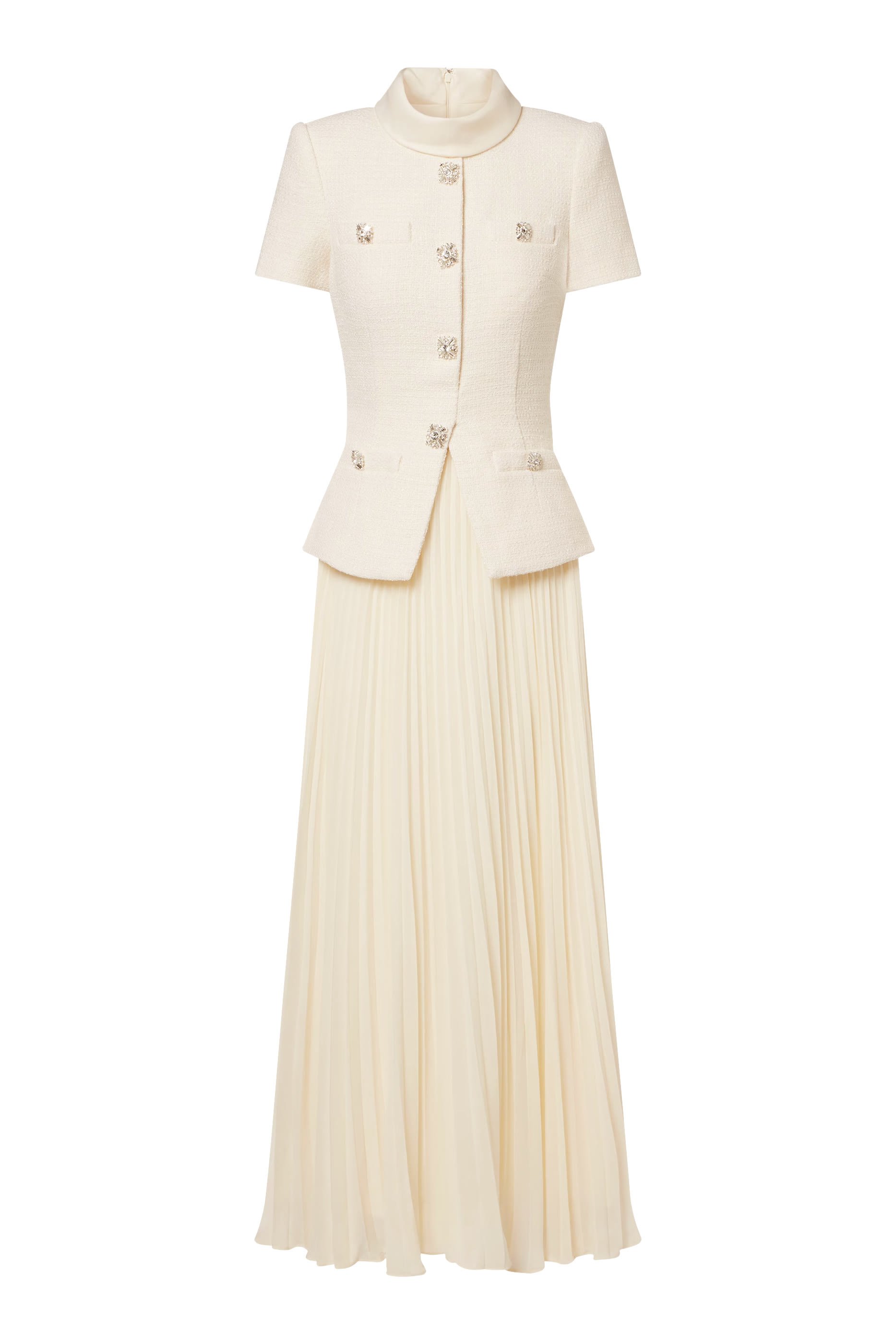 Boucle Collared Midi Dress 