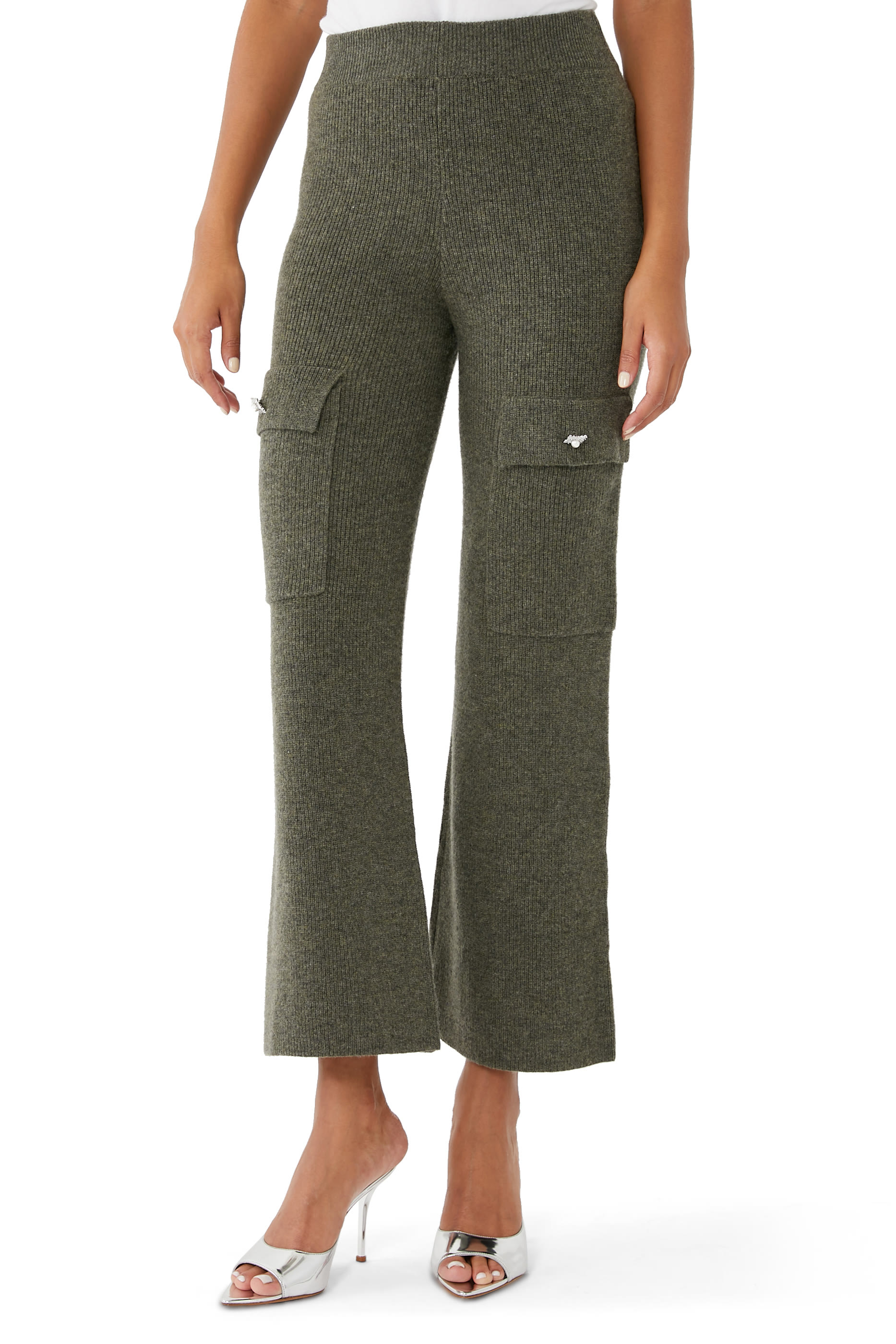 Embellished Cargo High-Rise Pants