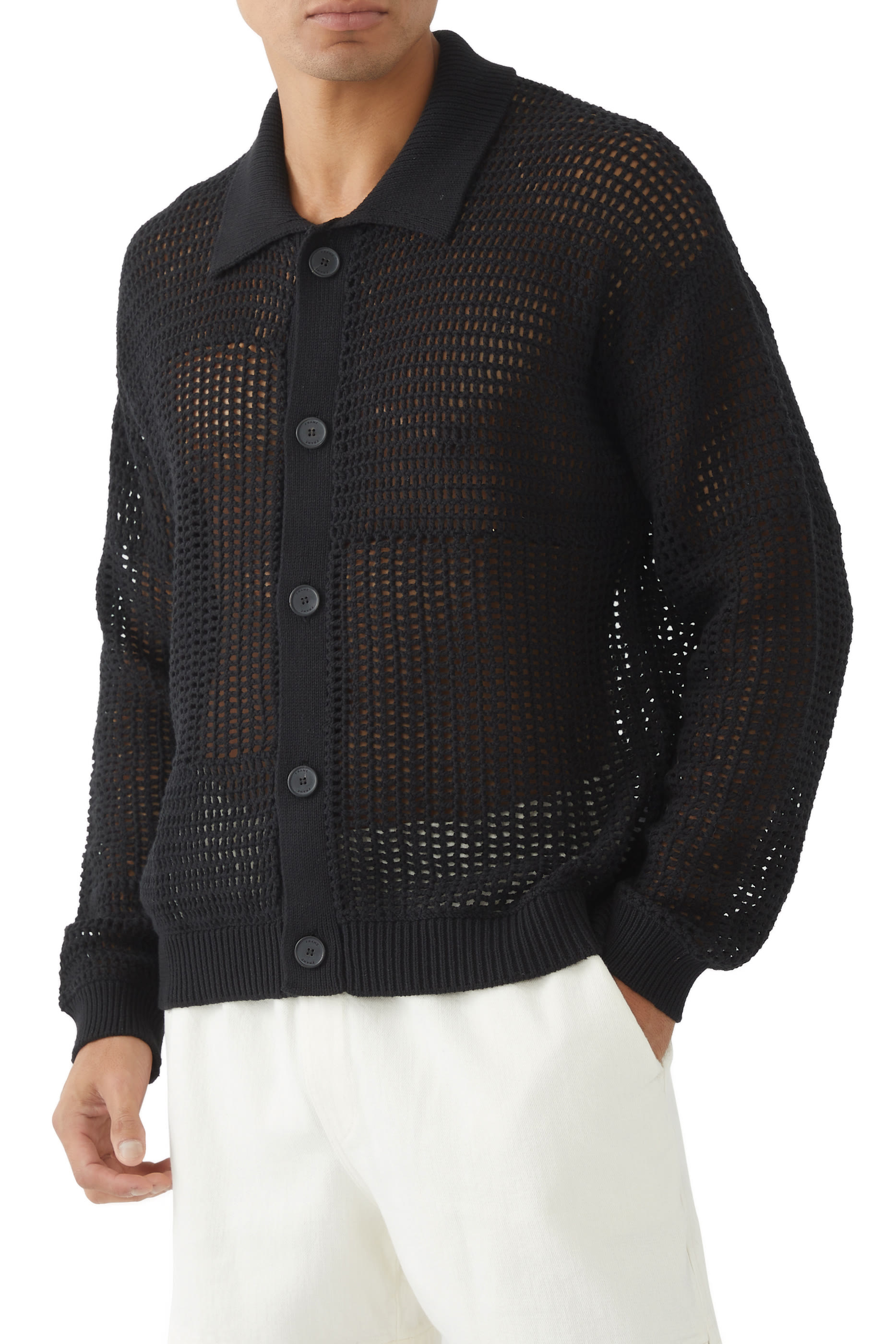 Tonal Crochet Shirt