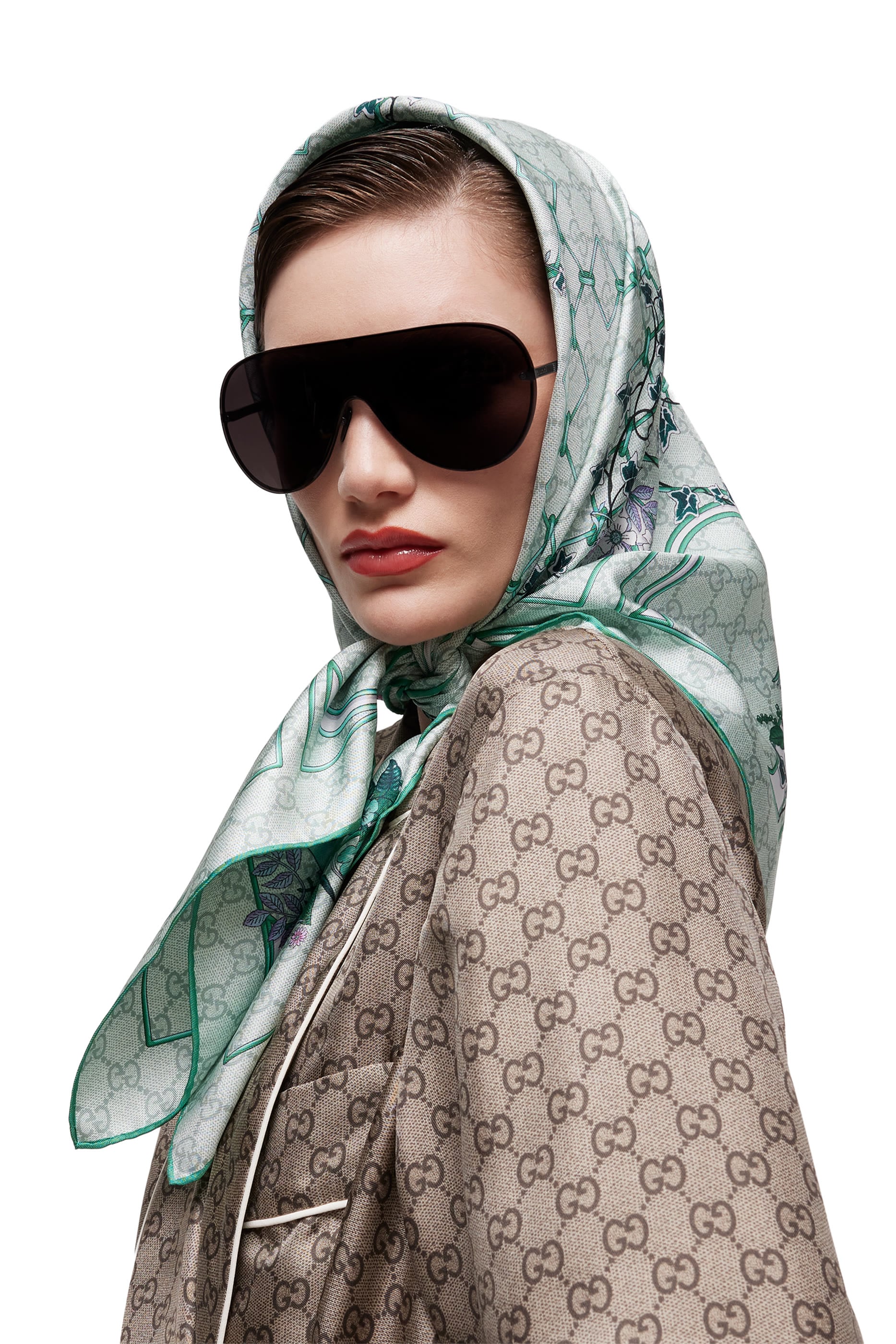 Allover Floral Geometric Print Carr&eacute;