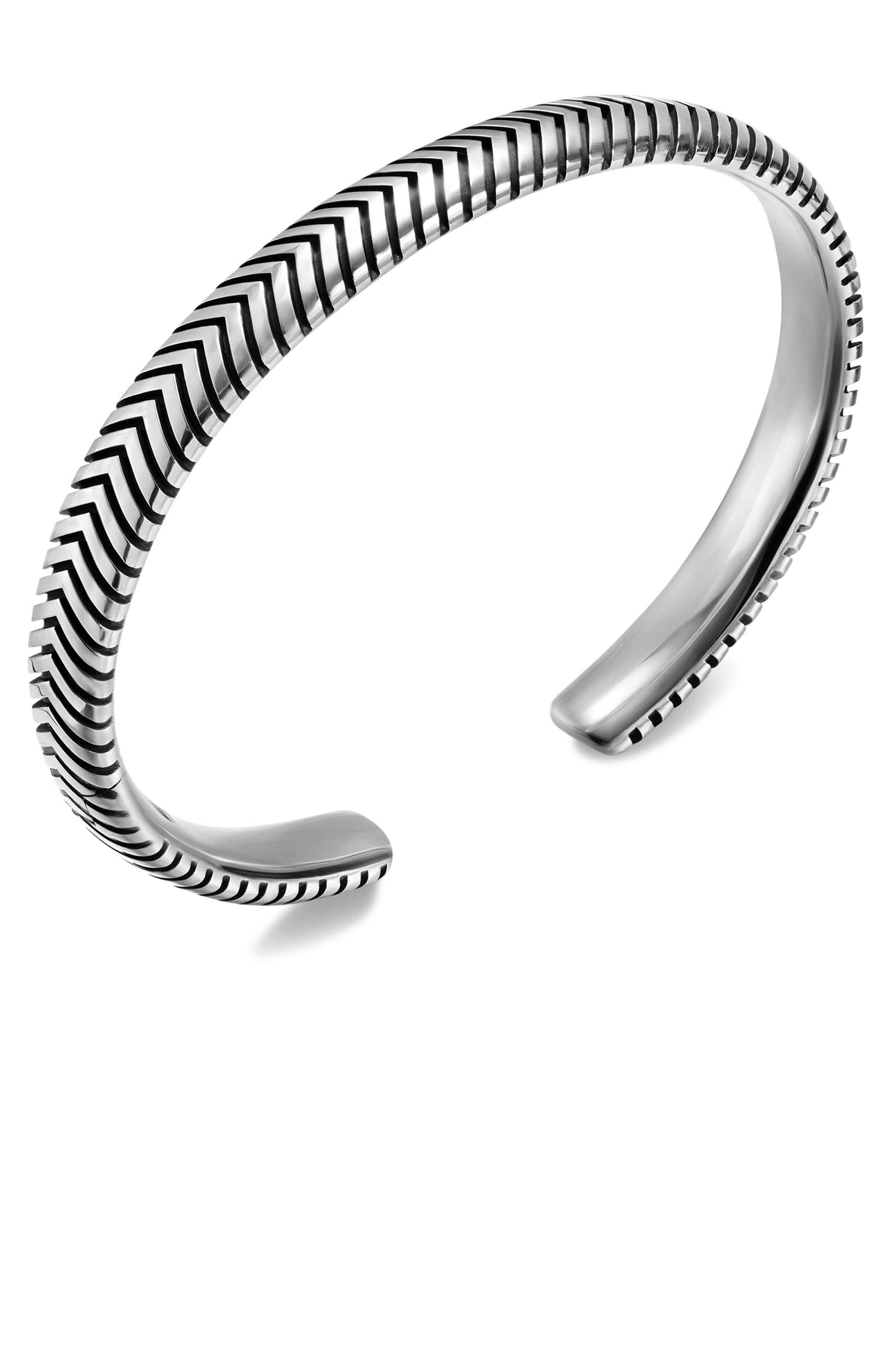 Chevron Cuff Bracelet, Sterling Silver