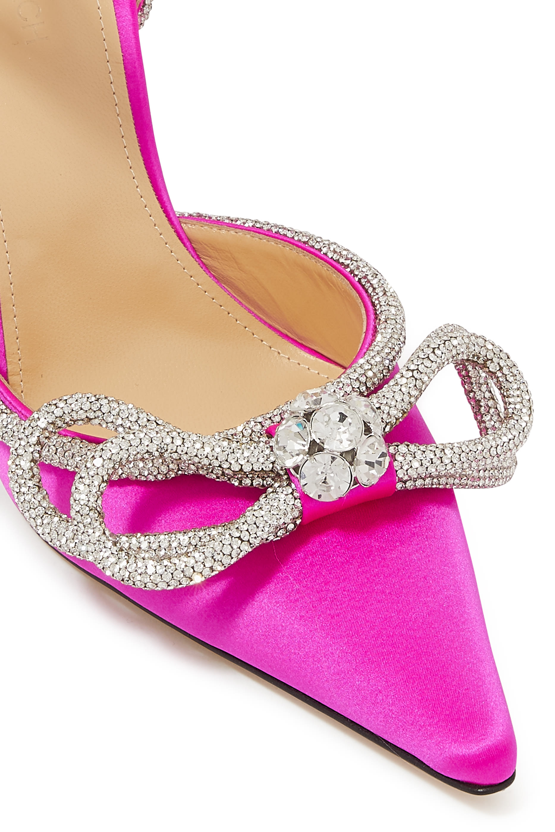 Double Bow 110 Satin Pumps