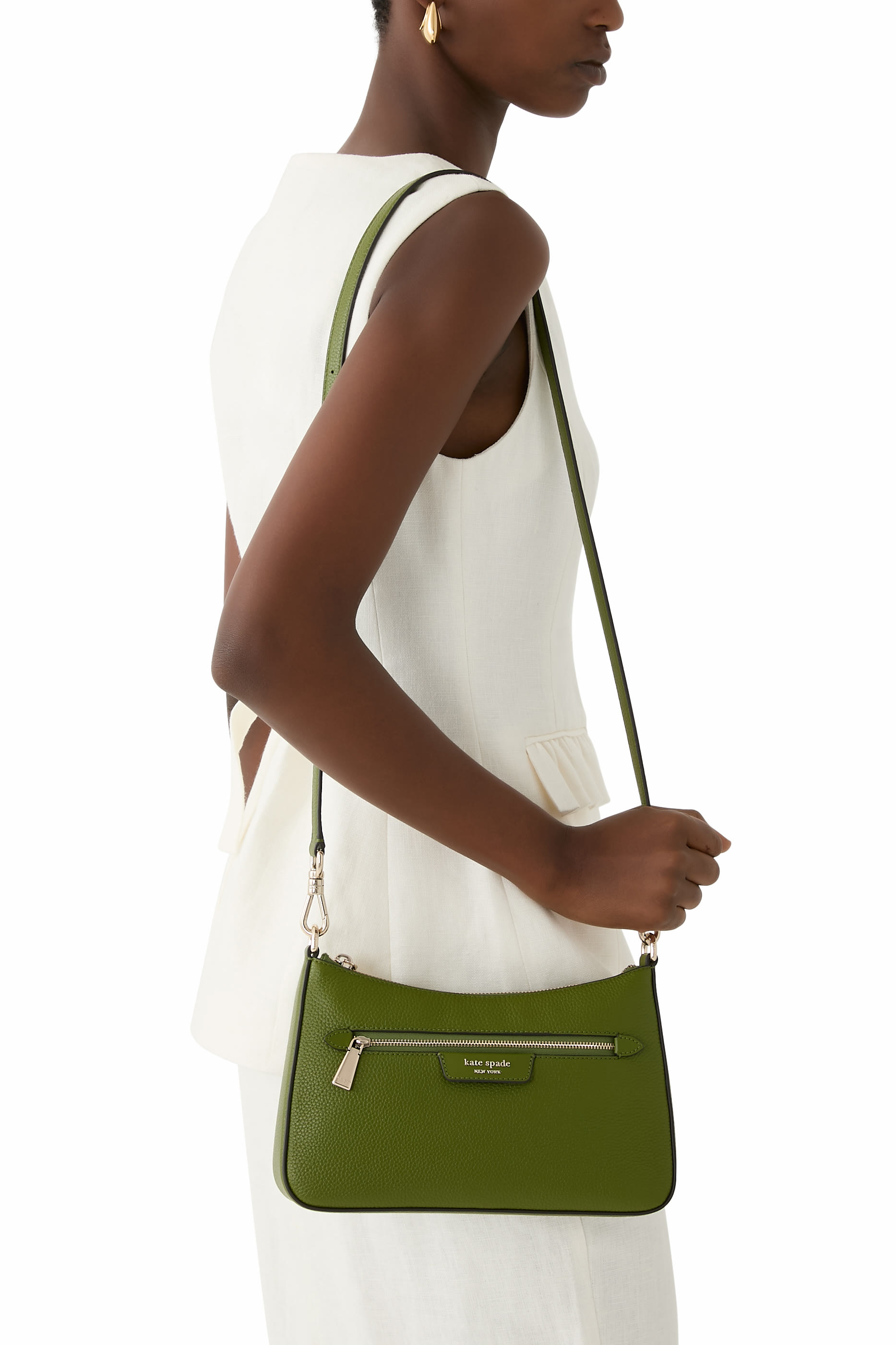 Hudson Pebbled Leather Convertible Crossbody Bag