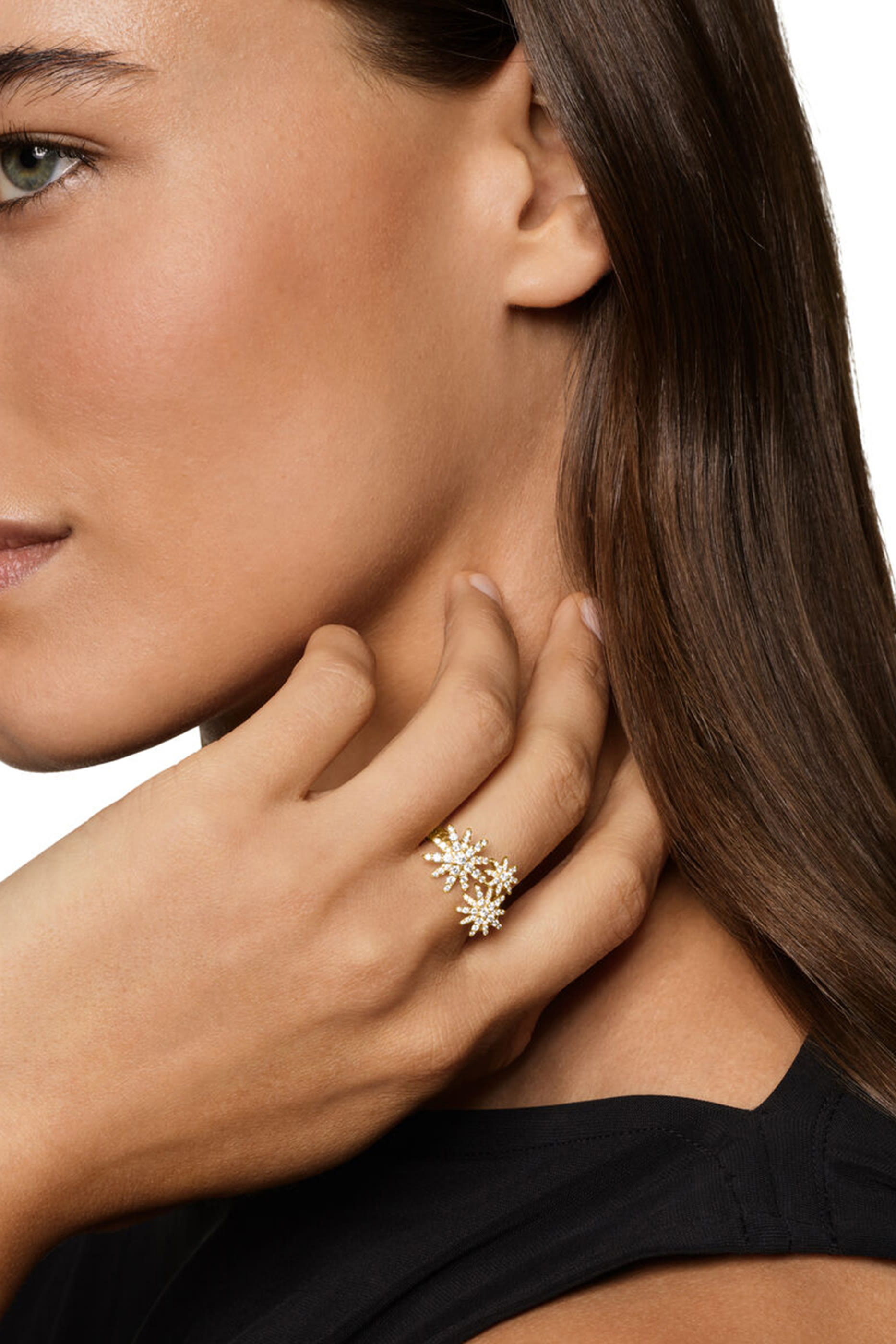 Starburst Multi Star Ring, 18k Yellow Gold & Diamonds