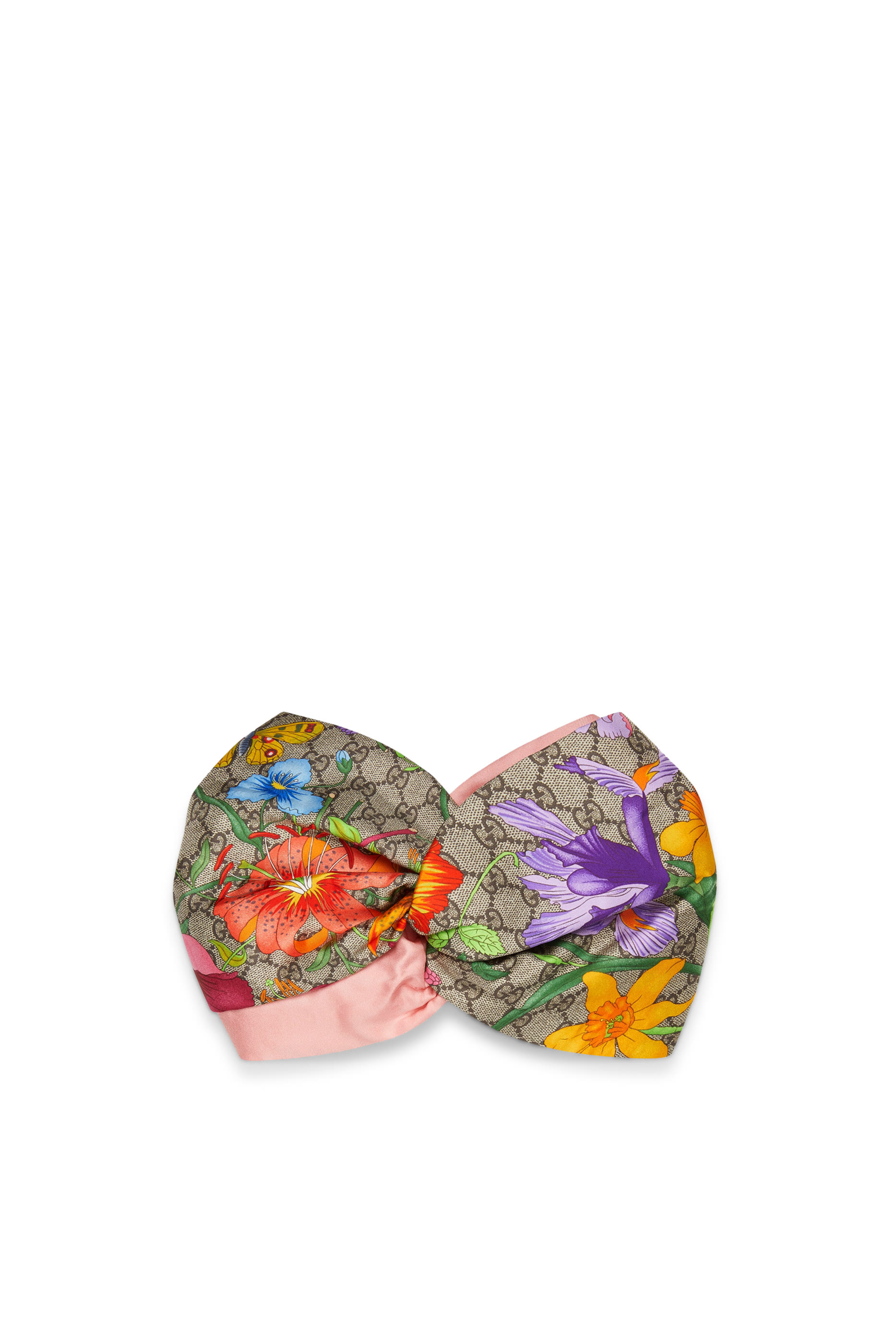 GG Flora Print Silk Headband