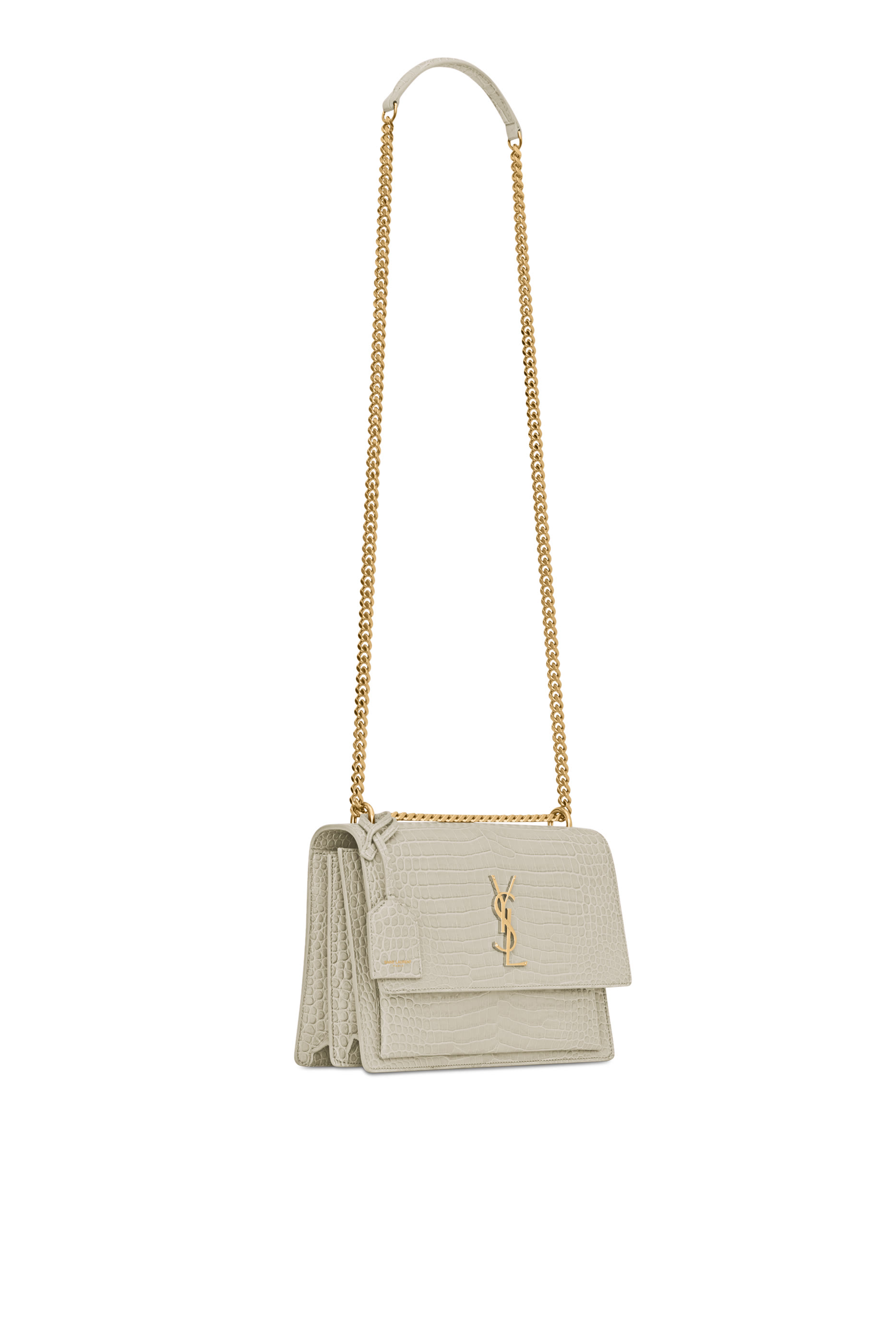 Sunset Medium in Crocodile-Embossed Shiny Leather