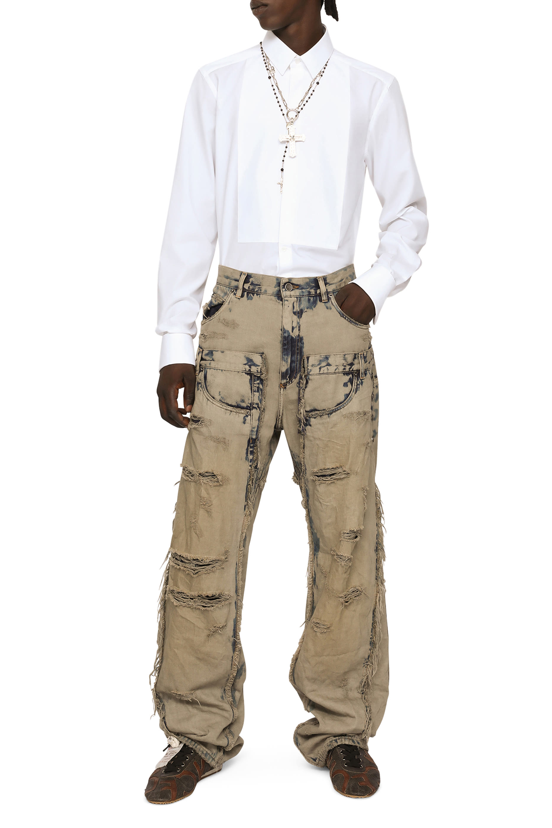 Cotton Poplin Tuxedo Shirt