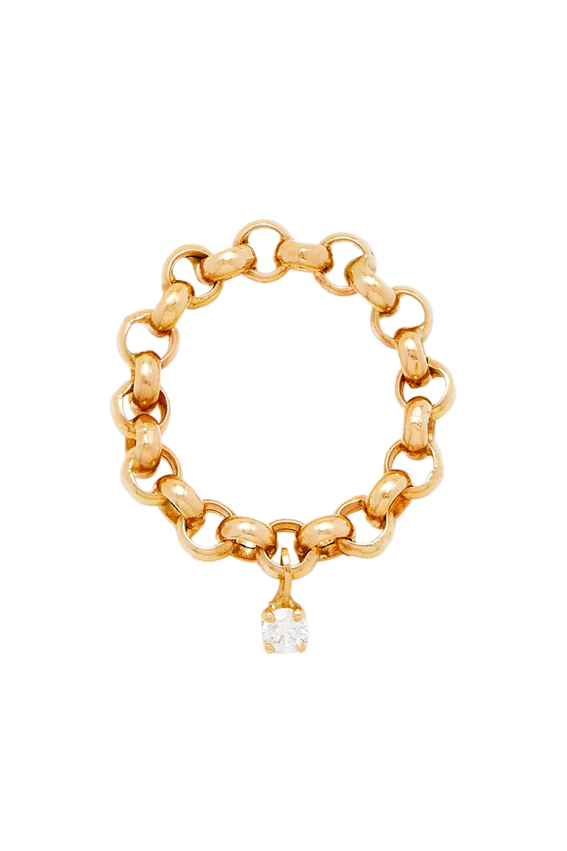 Floating Chain Ring, 18k Yellow Gold & Diamond
