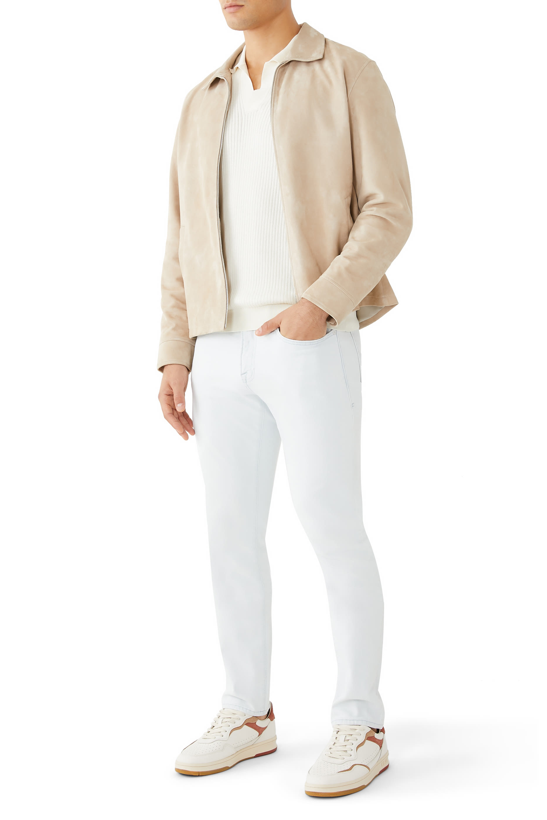 Fine Rib Silk Cotton Polo Shirt