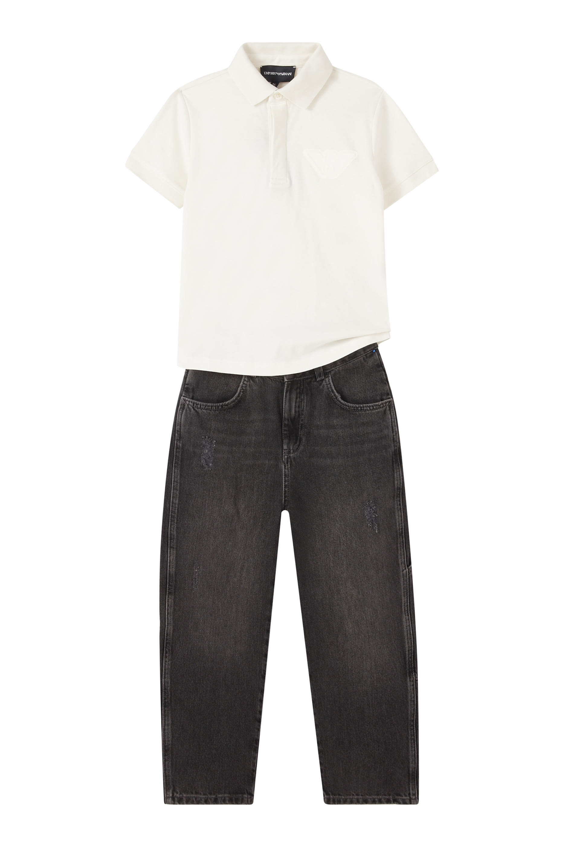 Kids Eagle Logo Cotton Polo Shirt