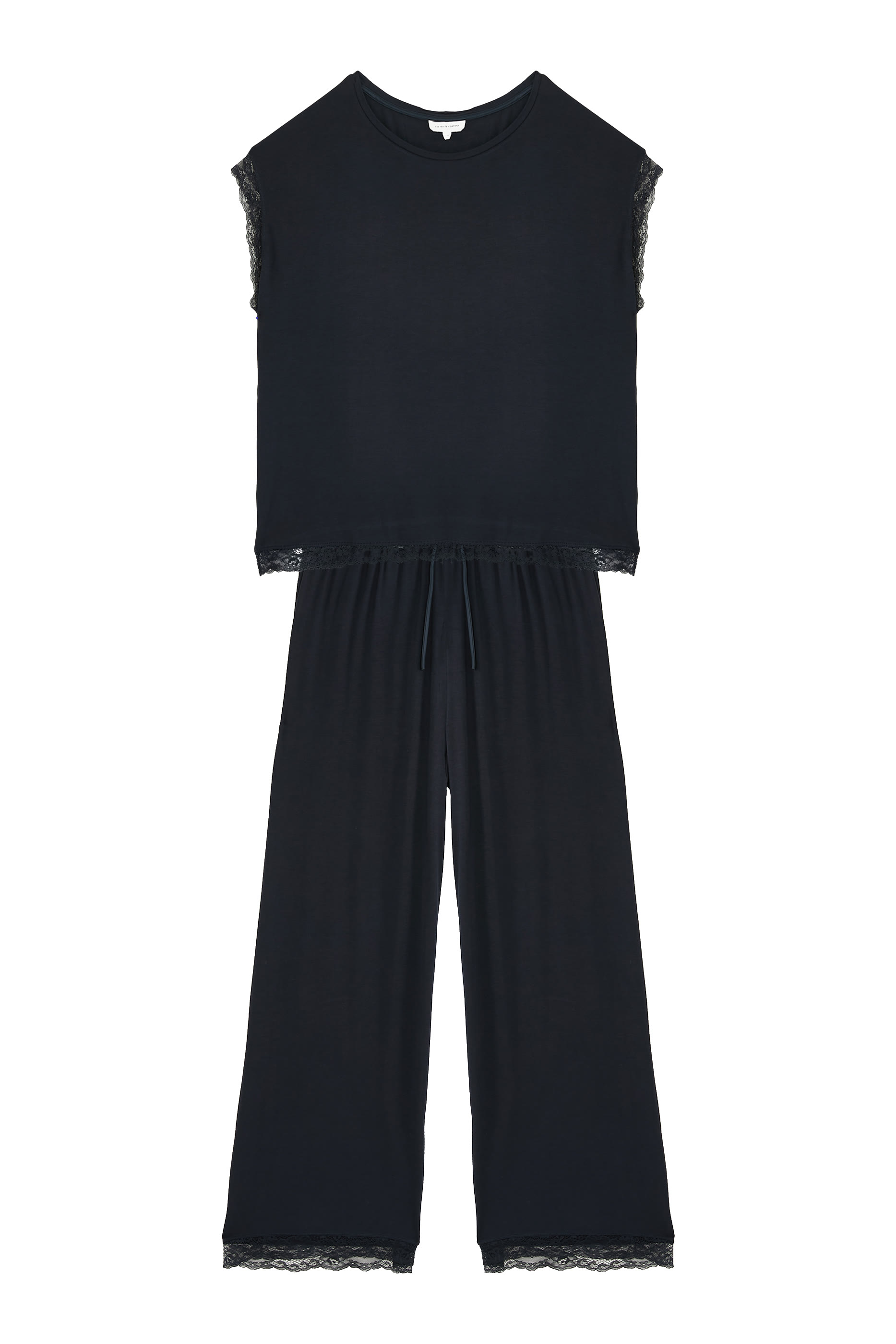 Jersey Lace Hem Pajama Set