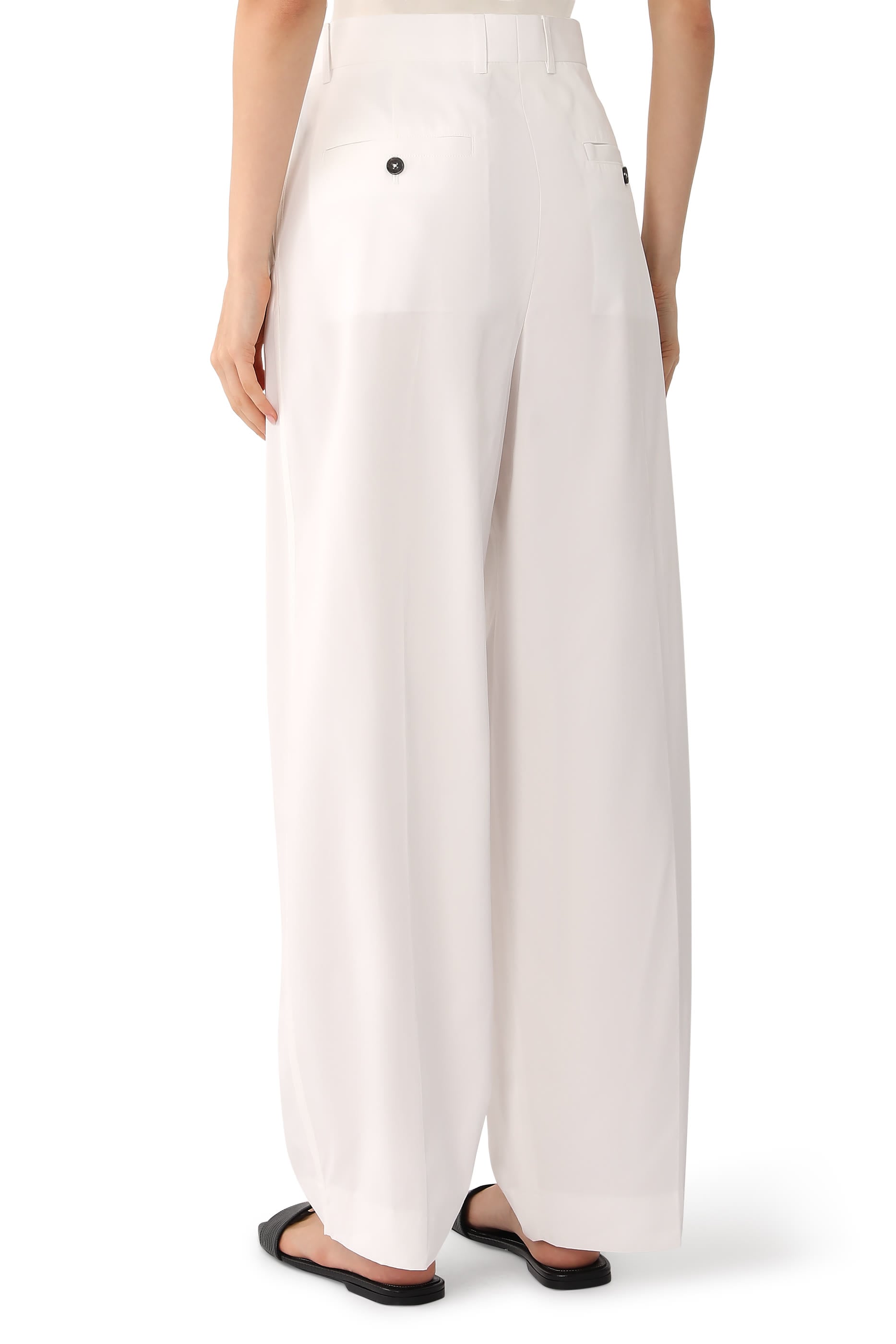Single Pleat Cotton Trousers