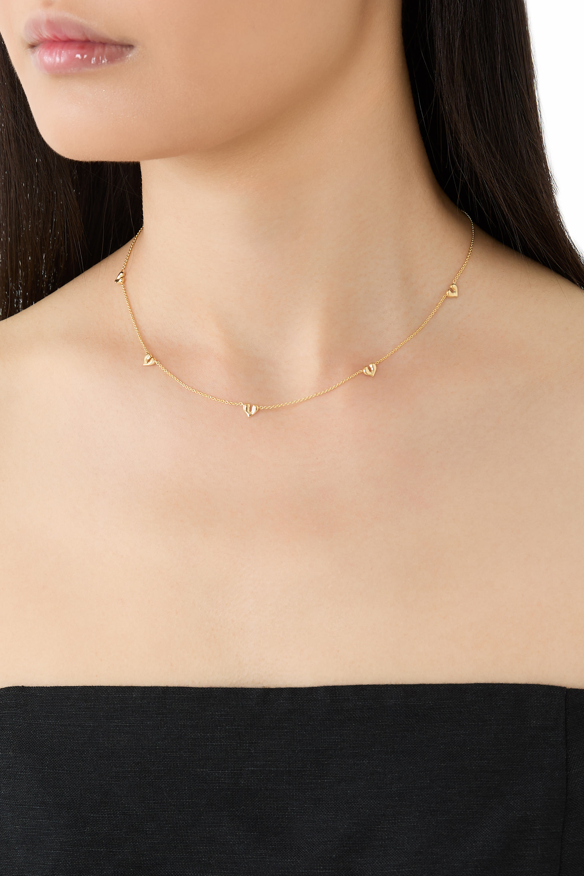 Molten Heart Mini Charm Choker, 18k Recycled Gold Vermeil on Recycled Sterling Silver