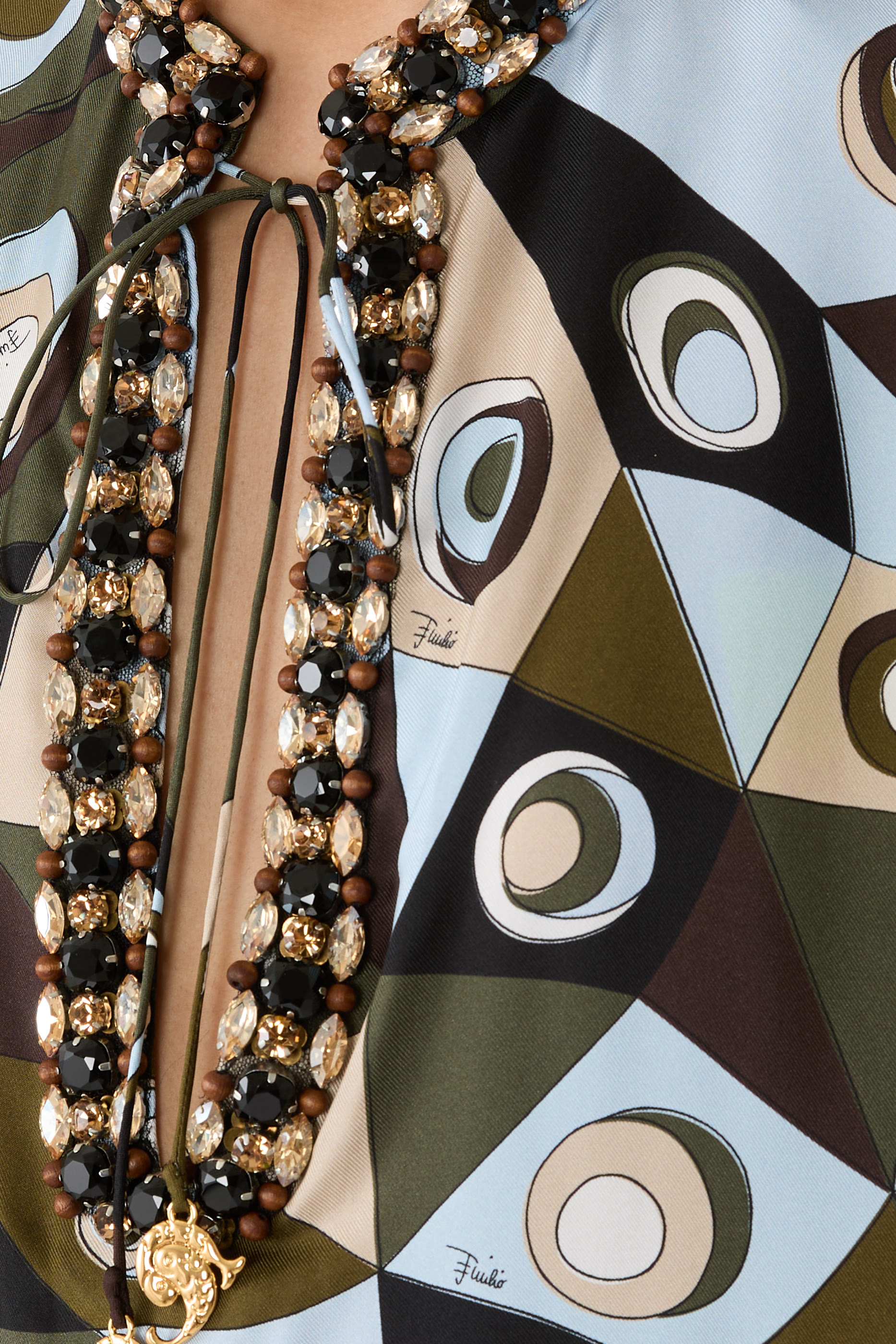 Occhi Print Silk Kaftan