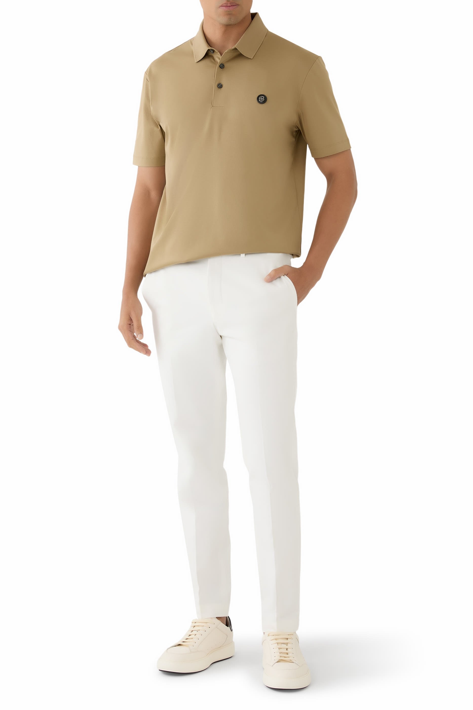 Double B Monogram Mercerised-Cotton Polo Shirt