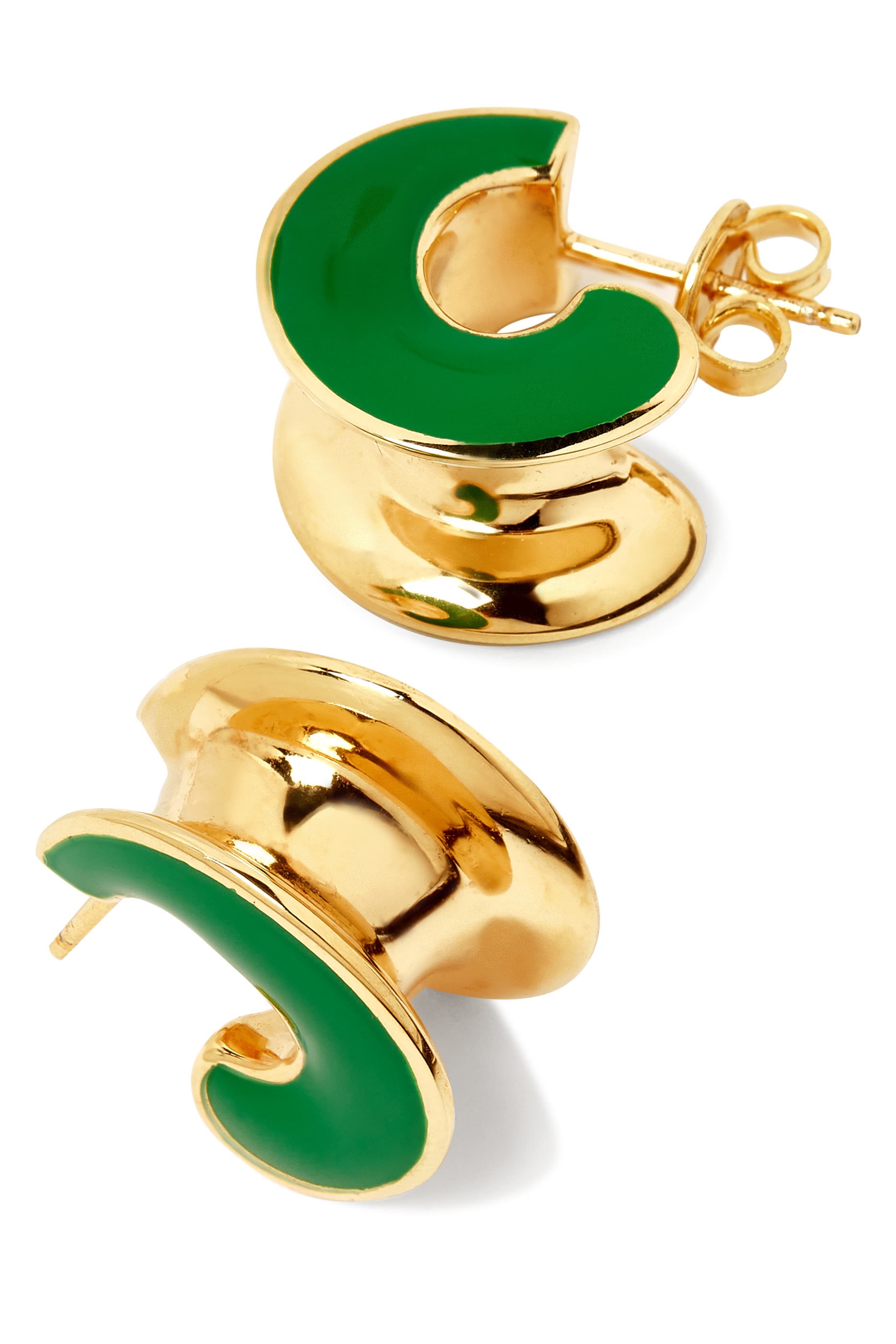 H Beam Small Earrings, Sterling Silver & Enamel