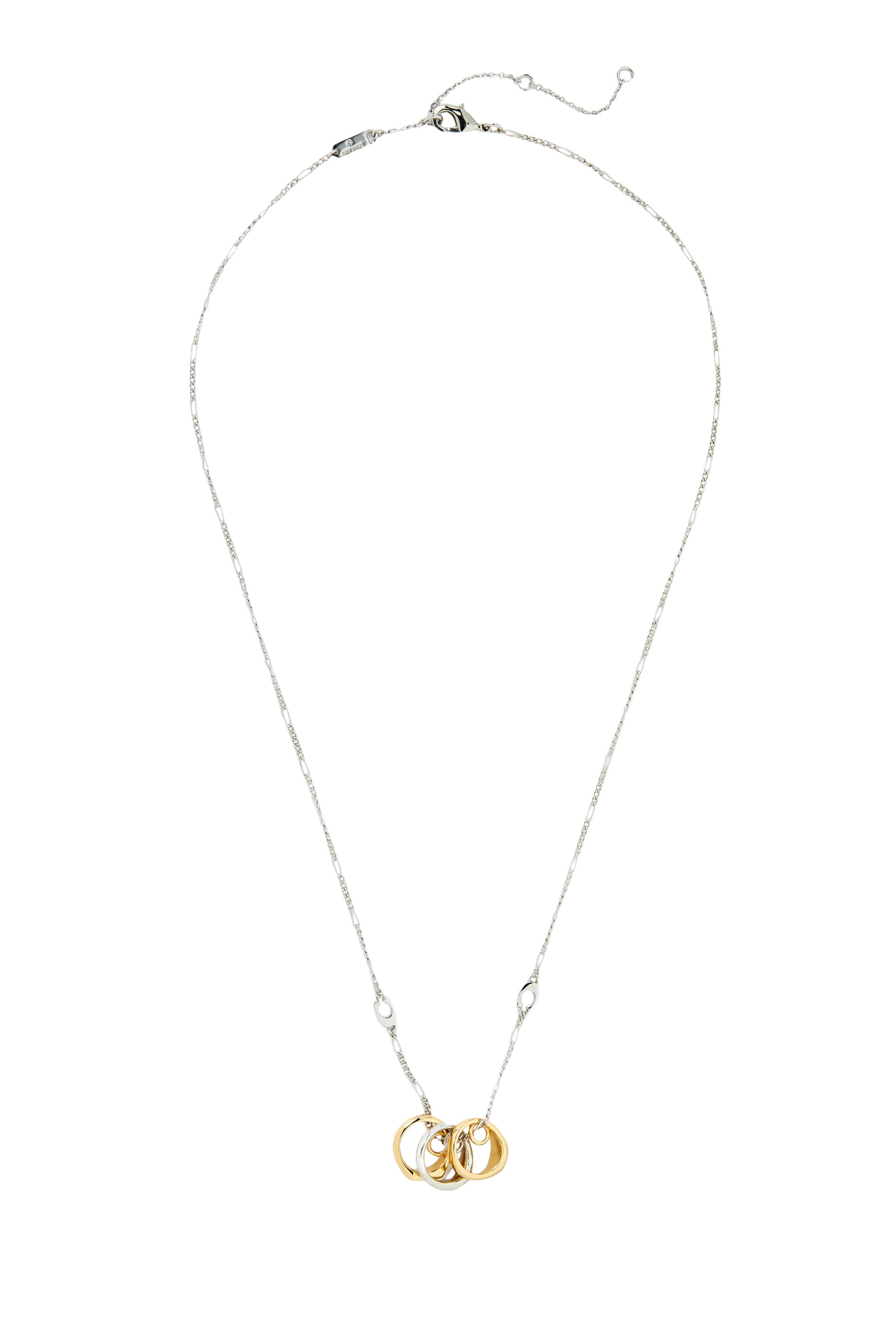 Signet Ring Rondell Pendant Necklace, Plated Brass