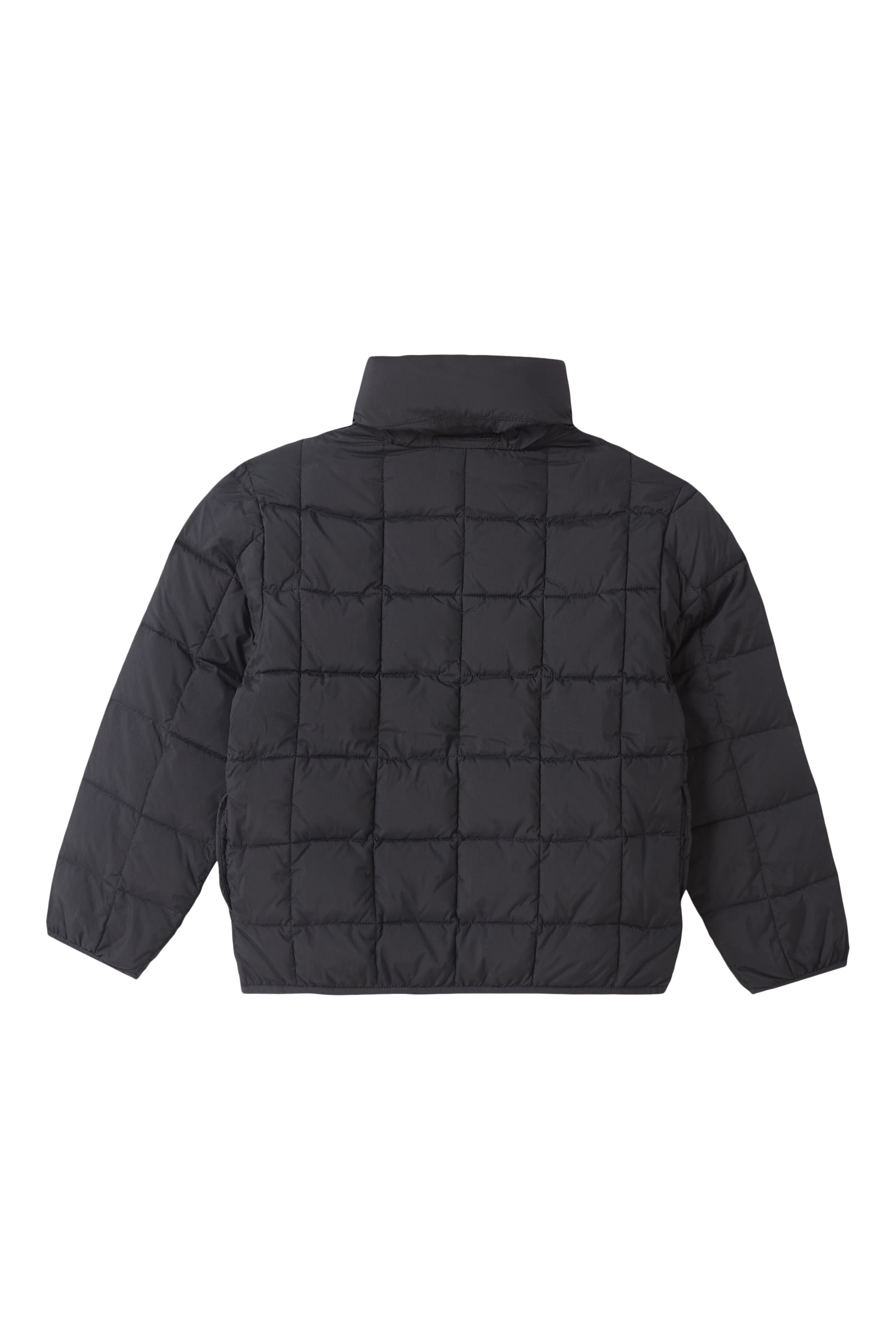 Kids Quilted Nylon Jacket with Graffiti Logo