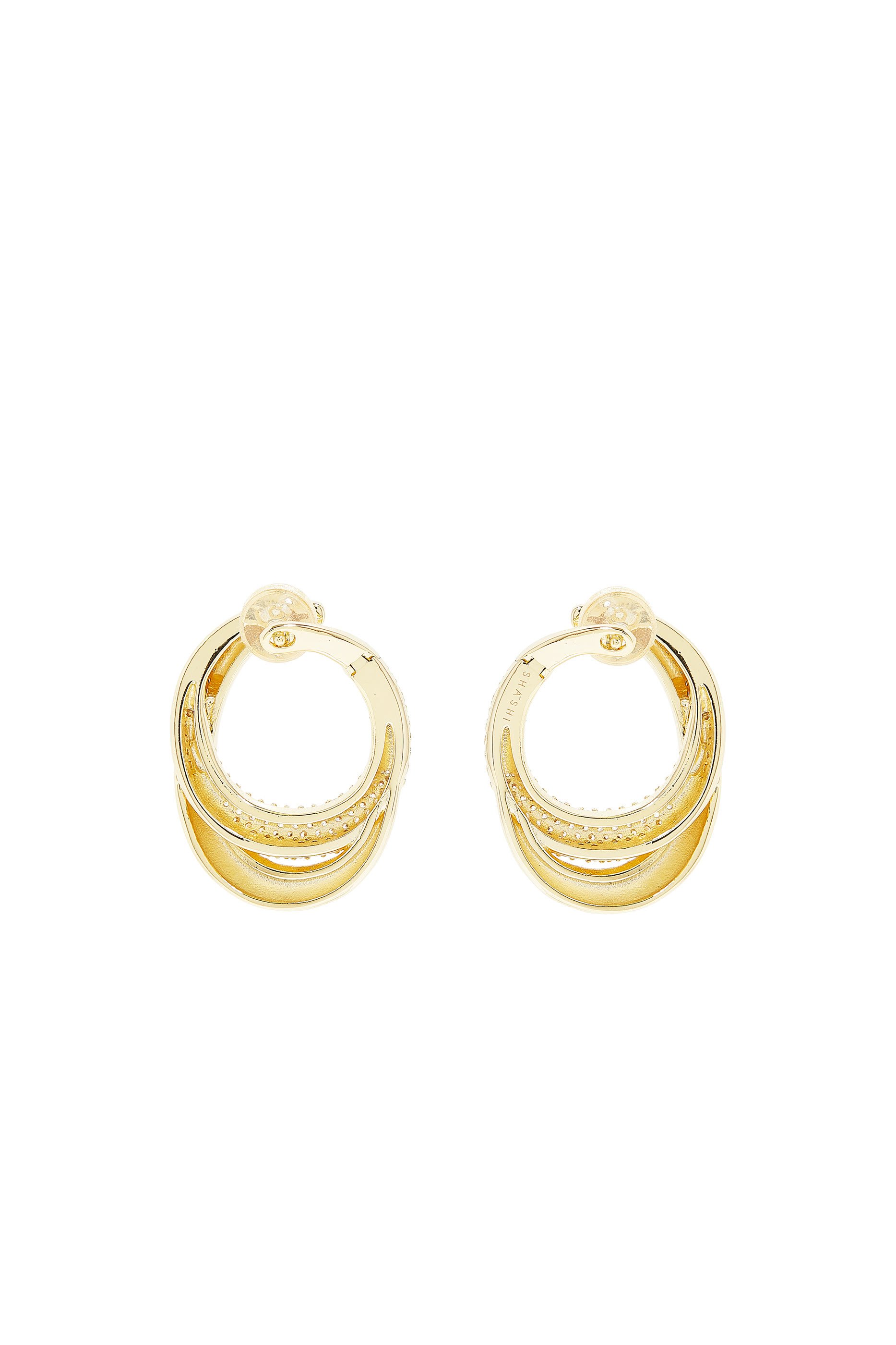 Cassie Earrings, 14k Vermeil on Sterling Silver, Cubic Zirconia