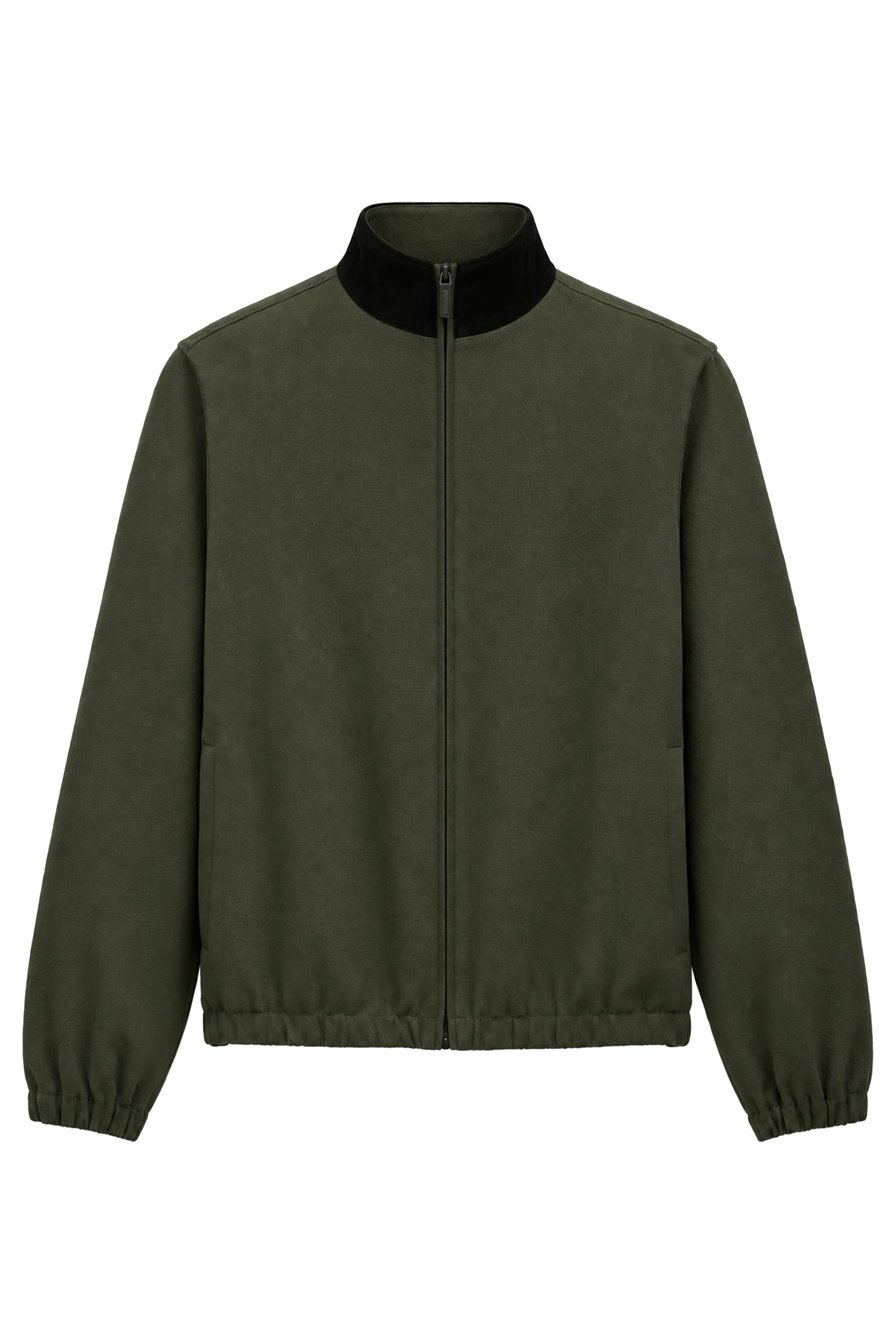  Suede Trimmed Track Jacket