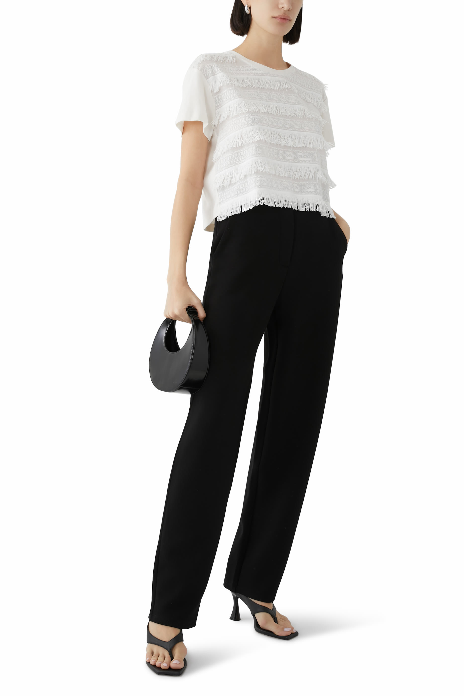 Eagle Print Straight-Leg Trousers