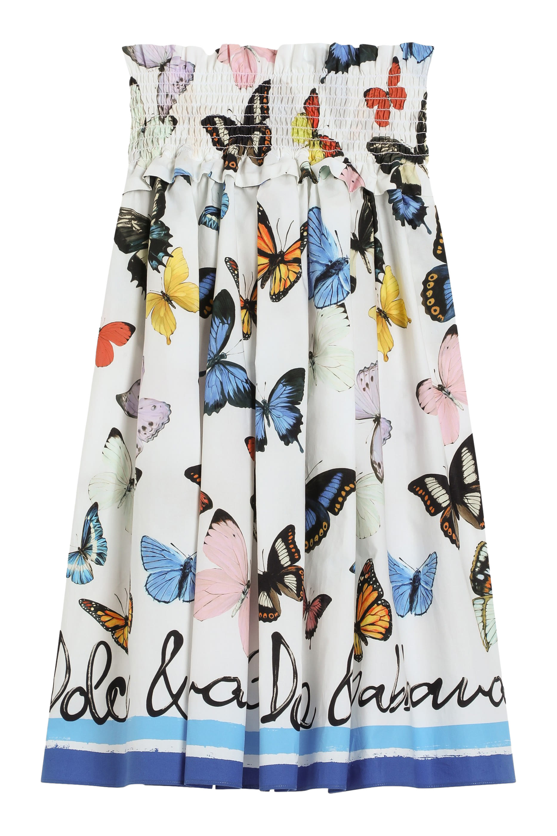Kids All-Over Butterfly Print Midi Skirt