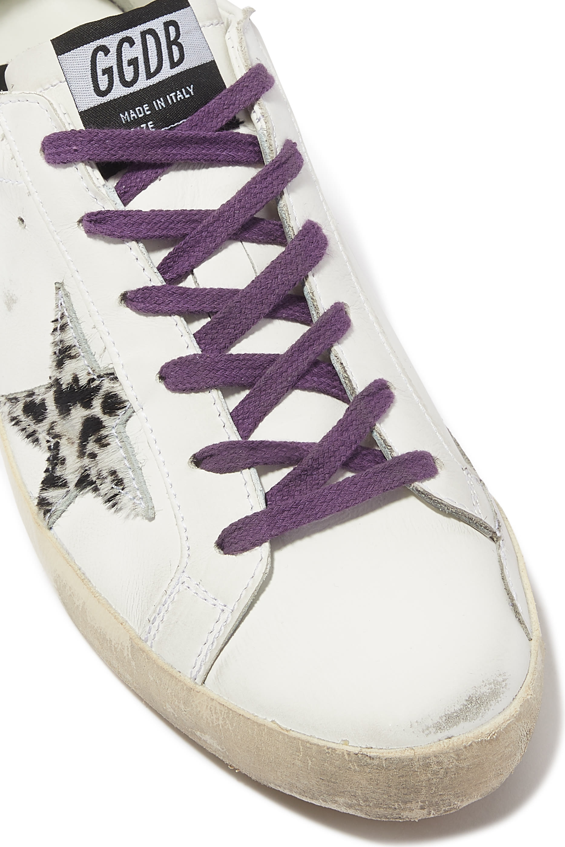 Super-Star Sneakers with Zebra-Print Star
