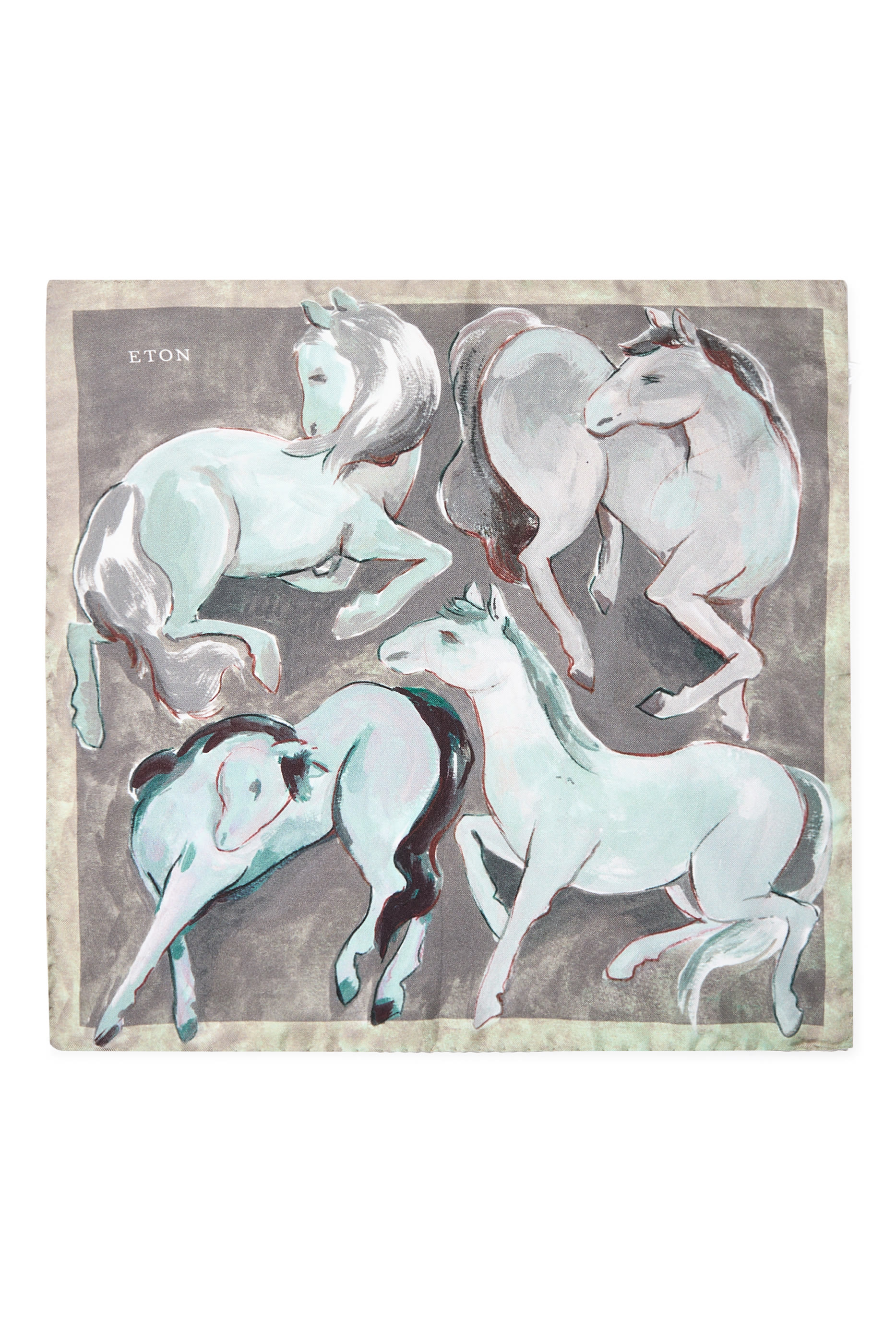 Horse Print Silk Pocket Square
