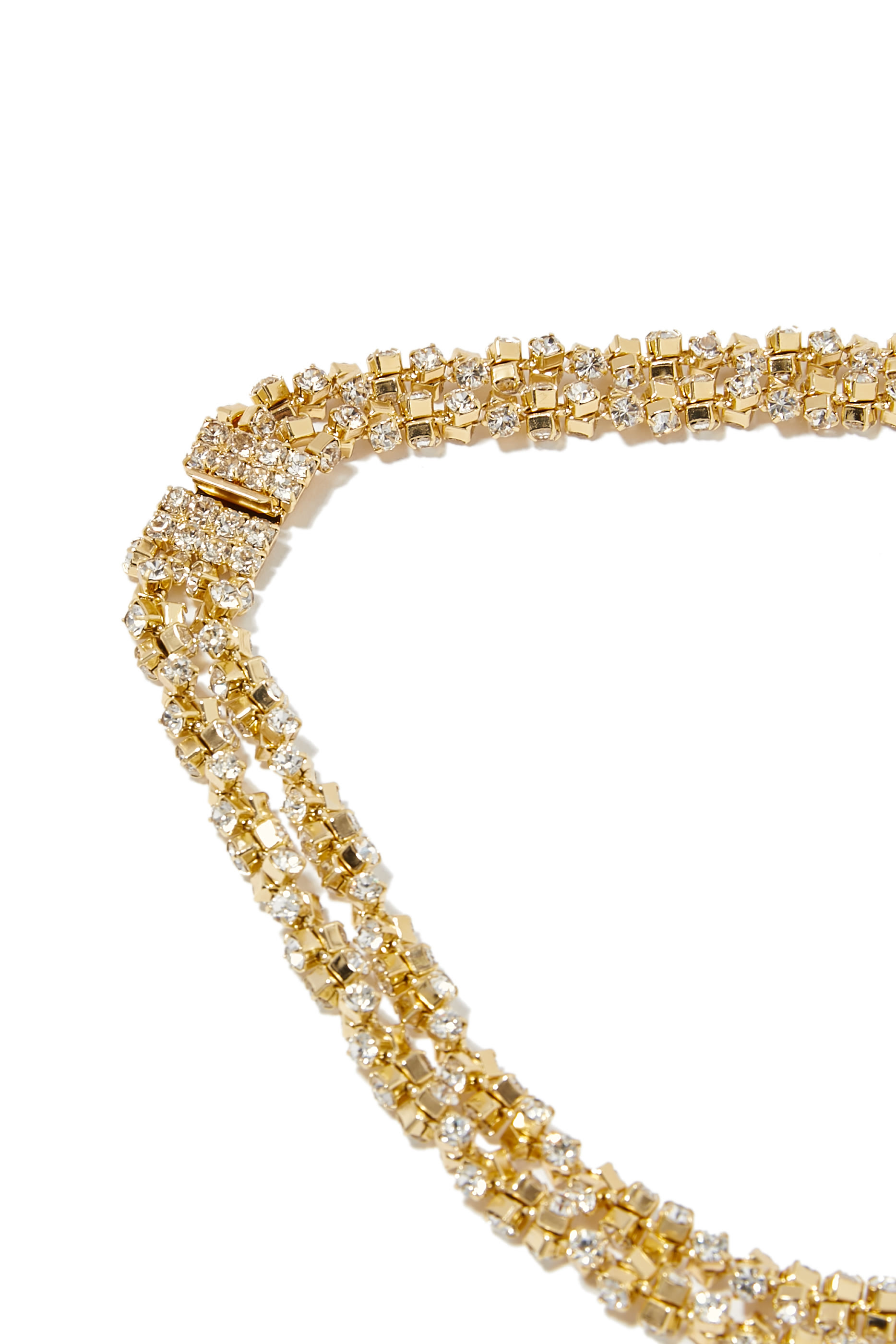 Treviso Rhinestone Gold Necklace