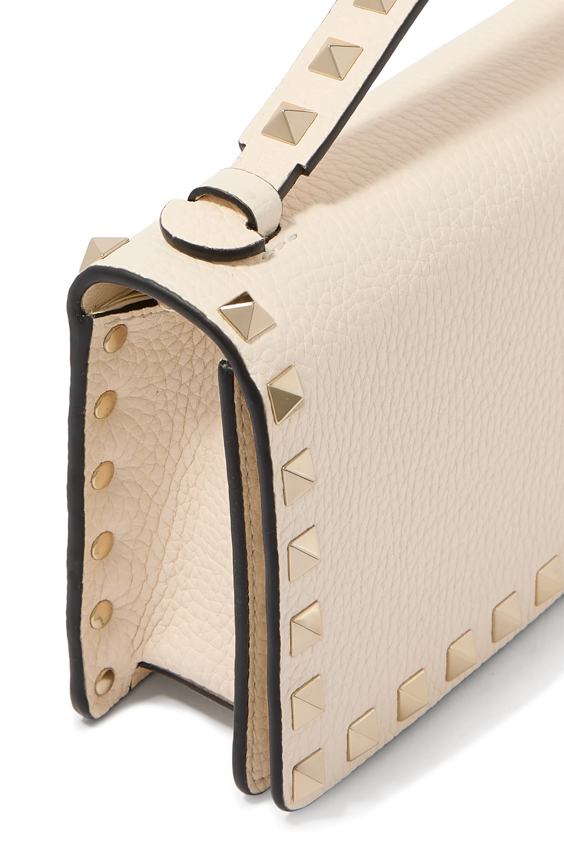 Rockstud Leather Wallet on Chain