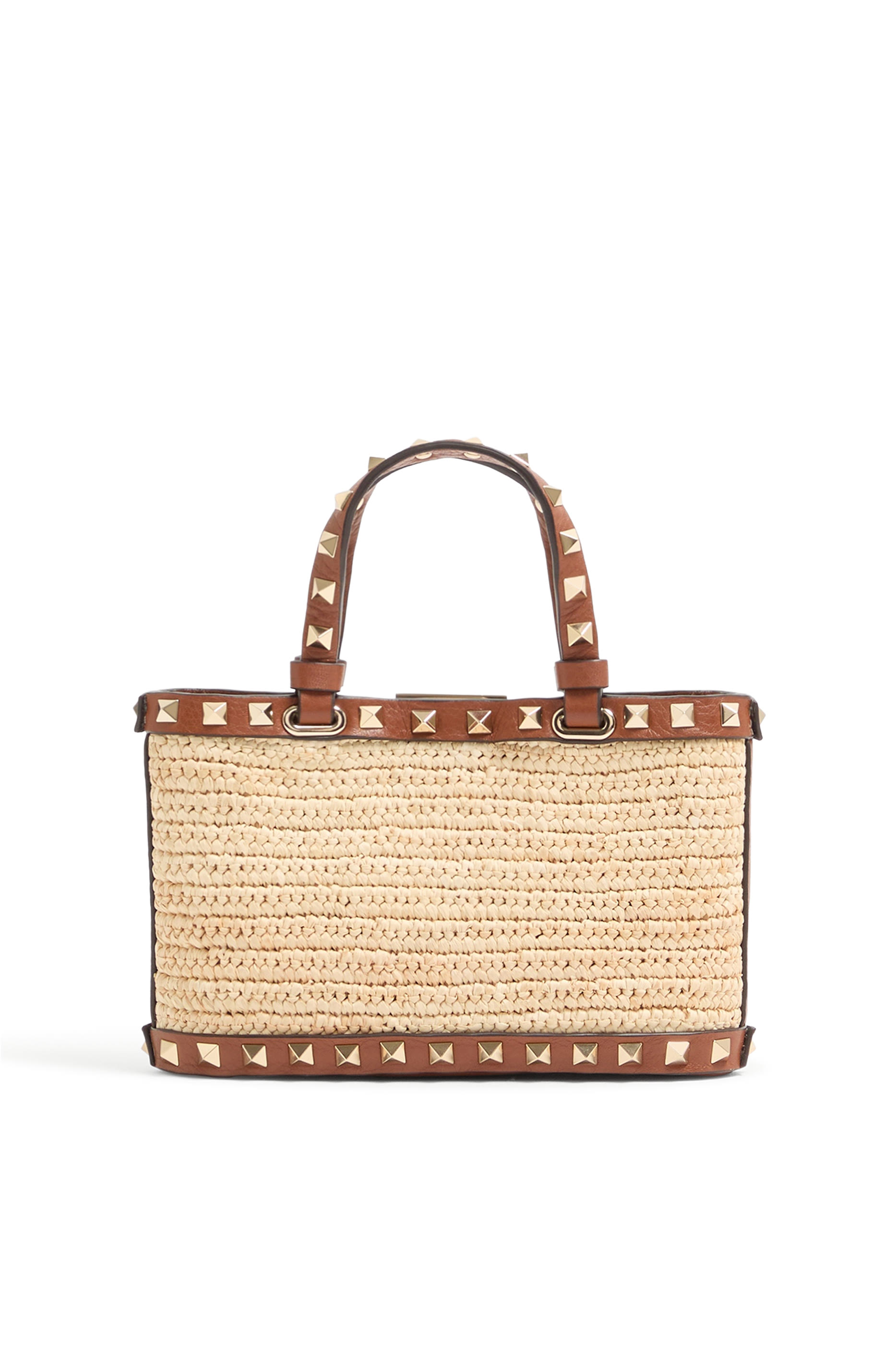 Rockstud Raffia Mini Shopping Bag