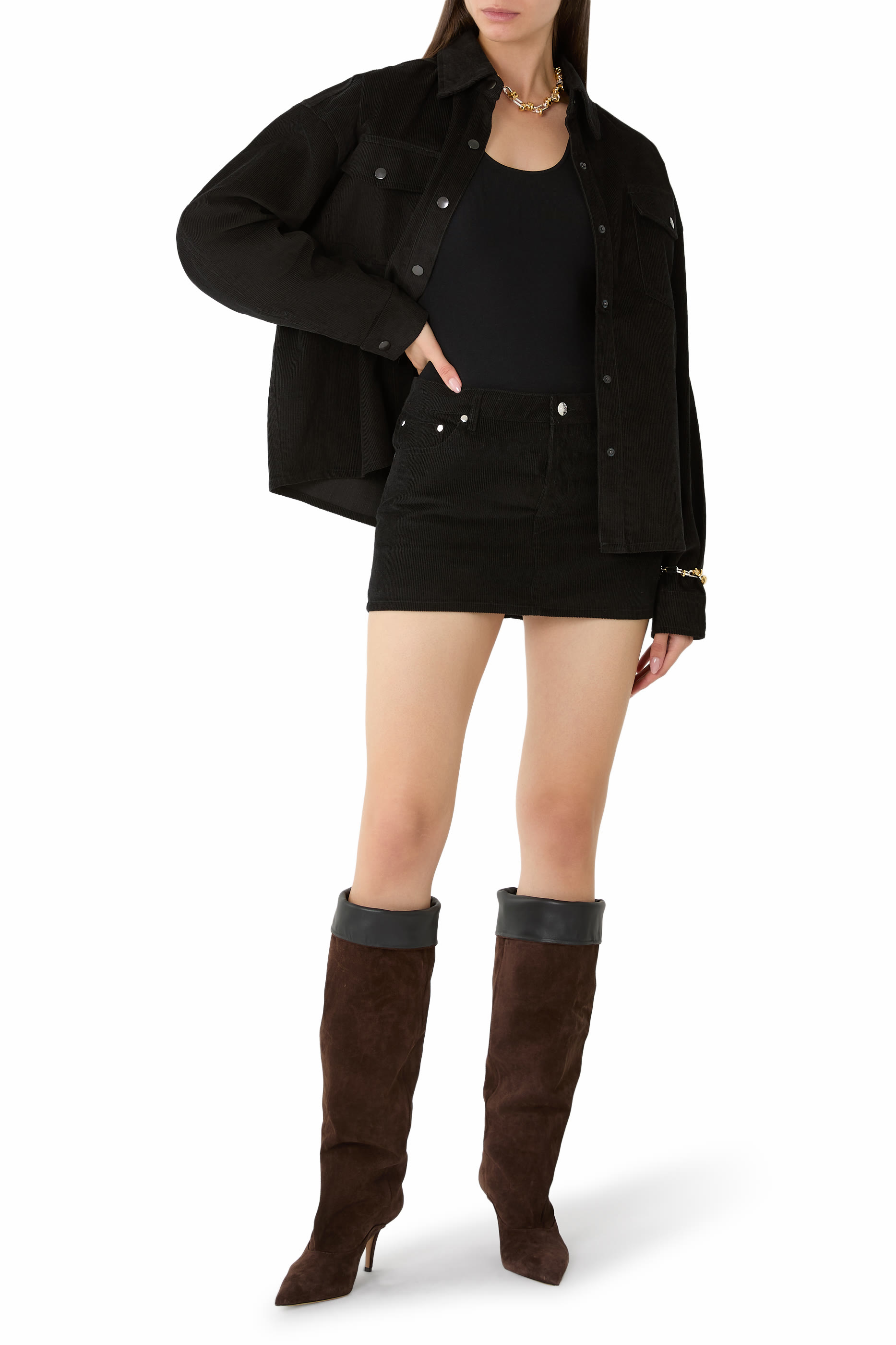 Cherry Corduroy Mini Skirt