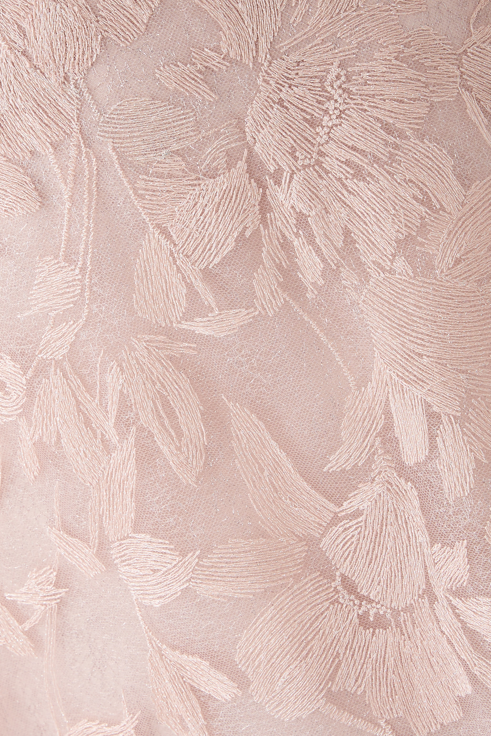 Metallic Tulle Leaf Pattern Gown